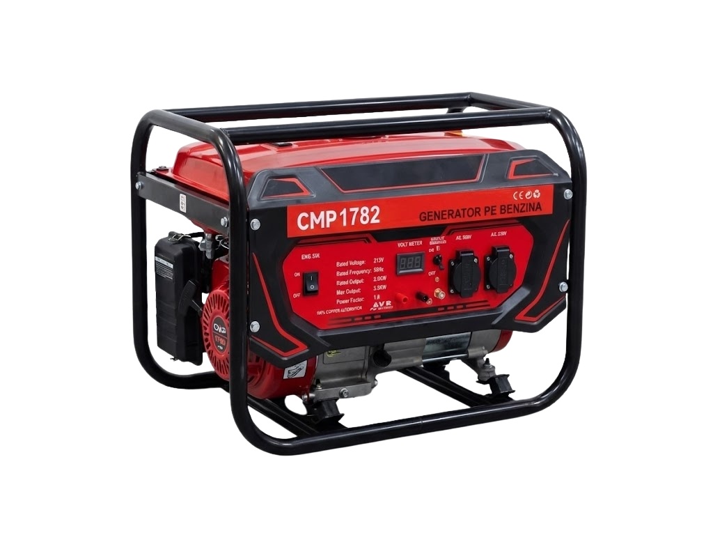 *3000W* Generator de curent 3000w, rezervor 16l, Regulator Tensiune (AVR), pe benzina, motor 4 timpi Campion PROFESSIONAL CMP178