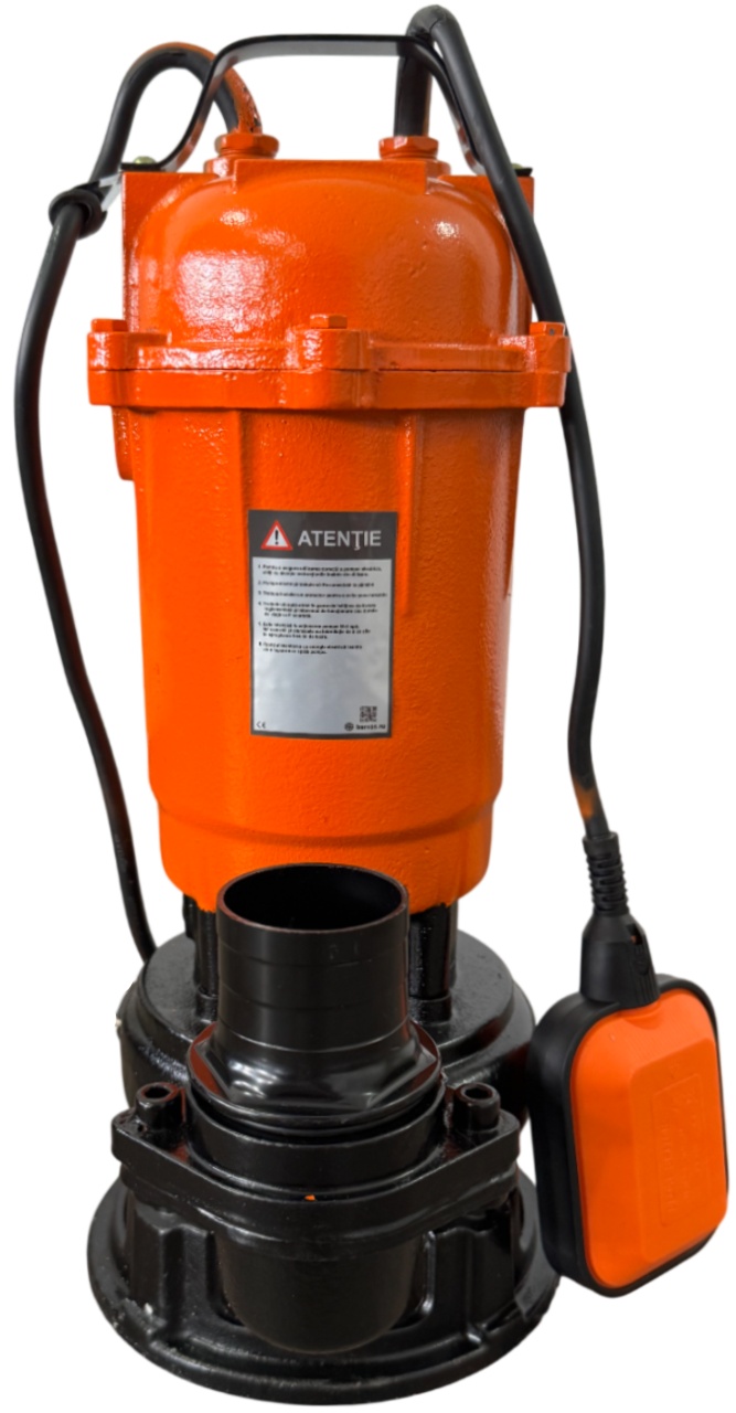 Pompa apa murdara submersibila fonta cu tocator si plutitor GW GW7367, 1.1kW, 1100W, cablu 6.7m, pentru canalizare si fose septi