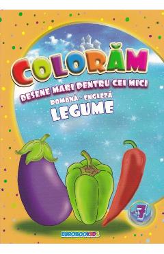 Coloram desene mari pentru cei mici: Legume