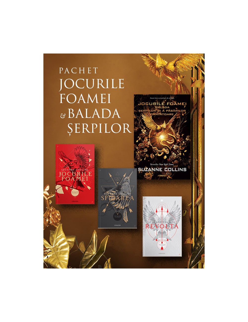 Pachet Jocurile Foamei 3 vol. + Balada șerpilor și a păsărilor cântătoare