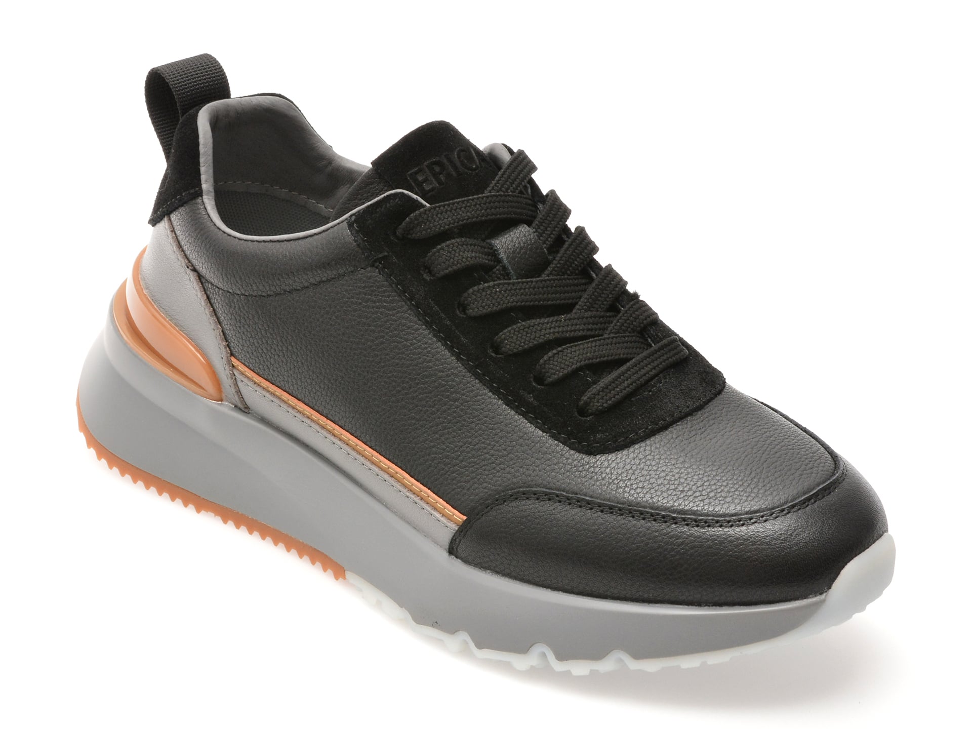 Pantofi sport EPICA negri, LN14, din piele naturala