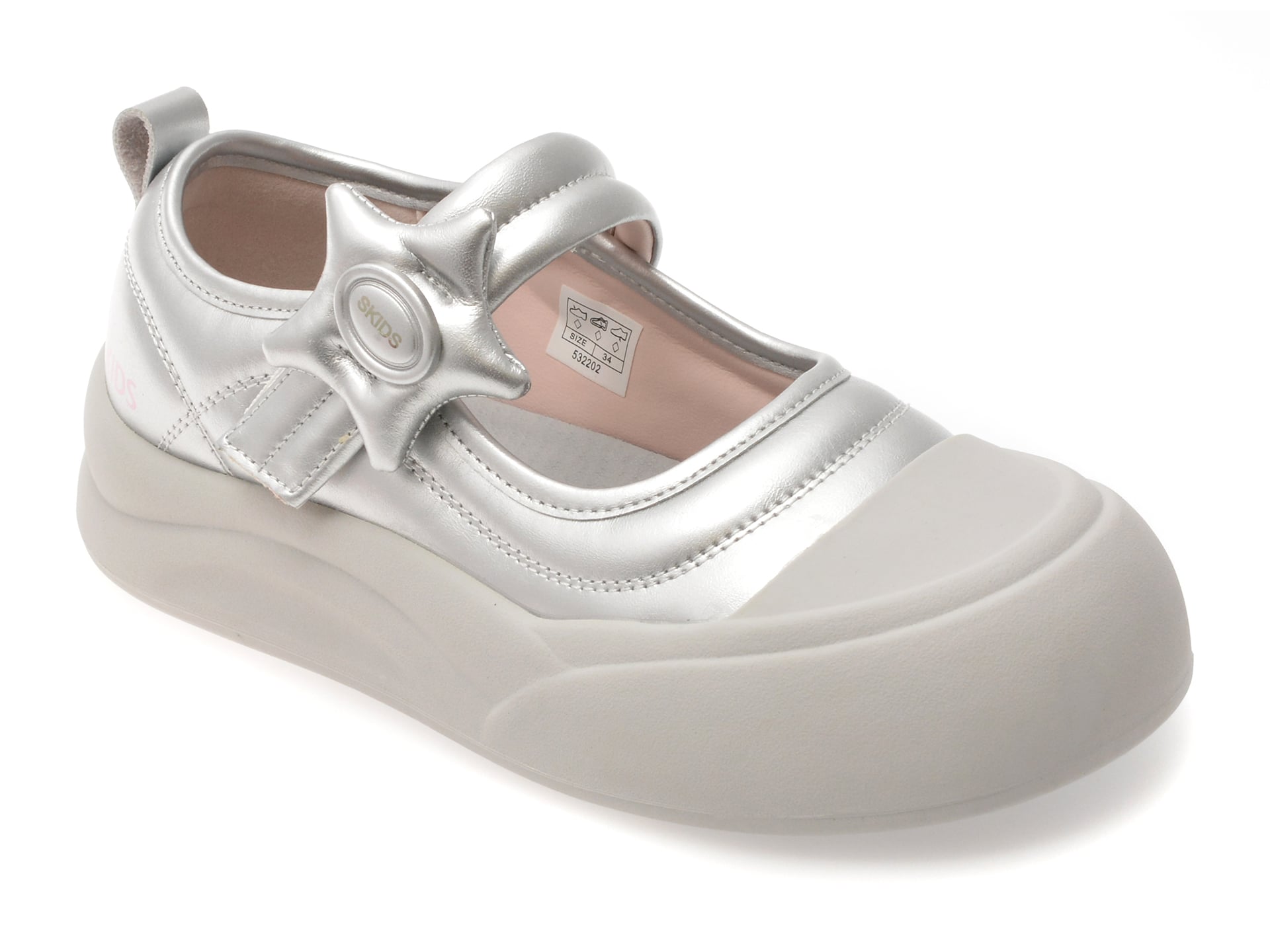 Pantofi SELECTION KIDS argintii, 532202, din piele ecologica