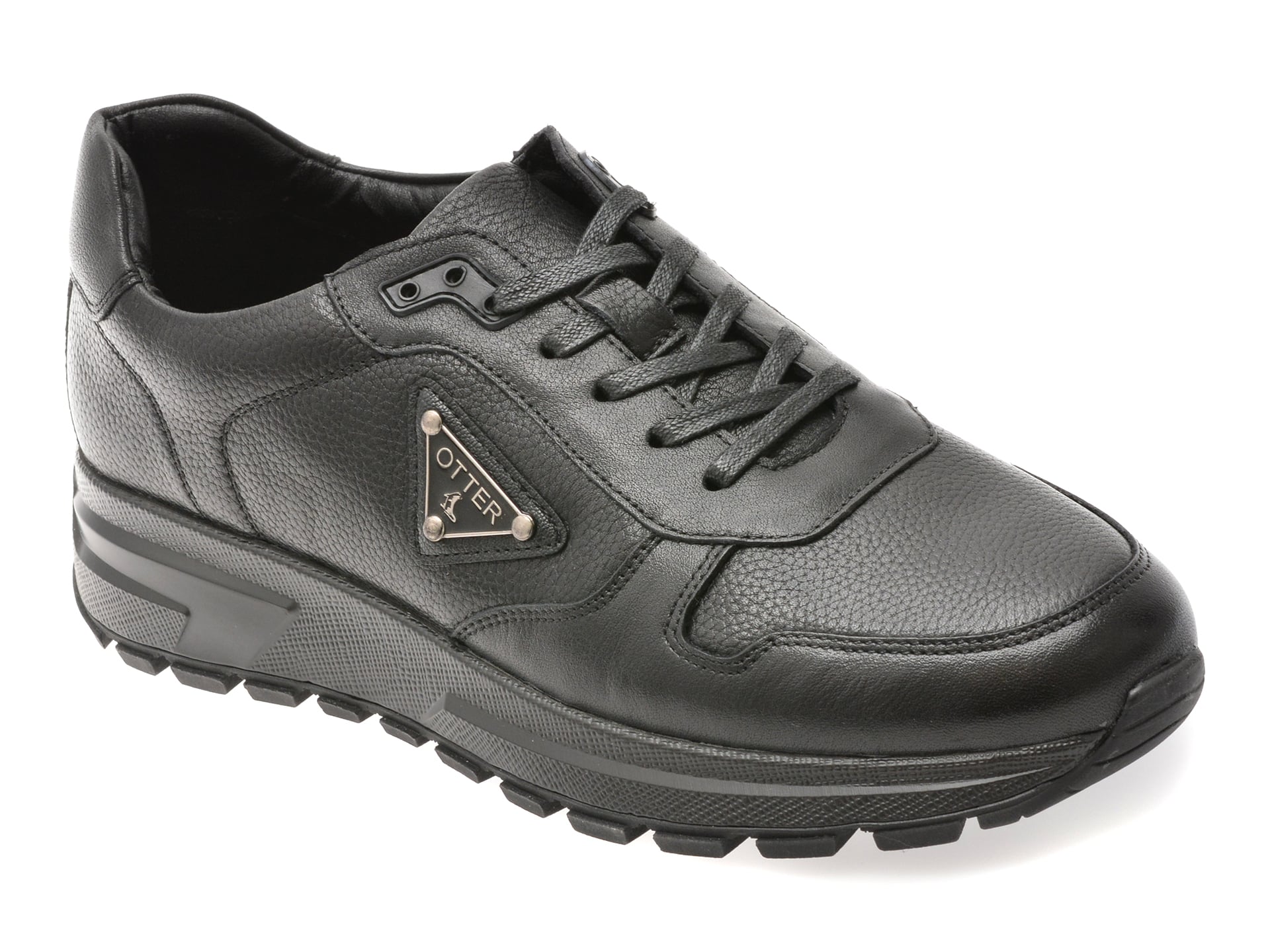 Pantofi sport OTTER negri, 12082, din piele naturala