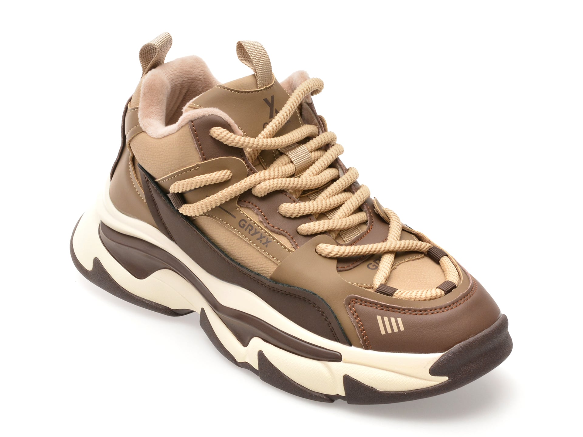 Pantofi sport GRYXX bej, F8930, din piele naturala
