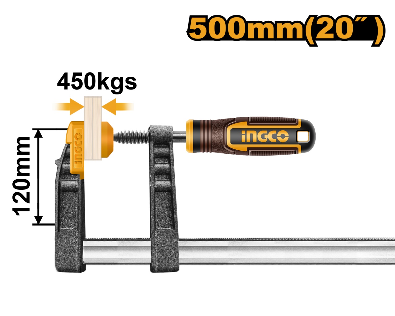 Presa Fixare Tip F 120x500mm INGCO HFC021202