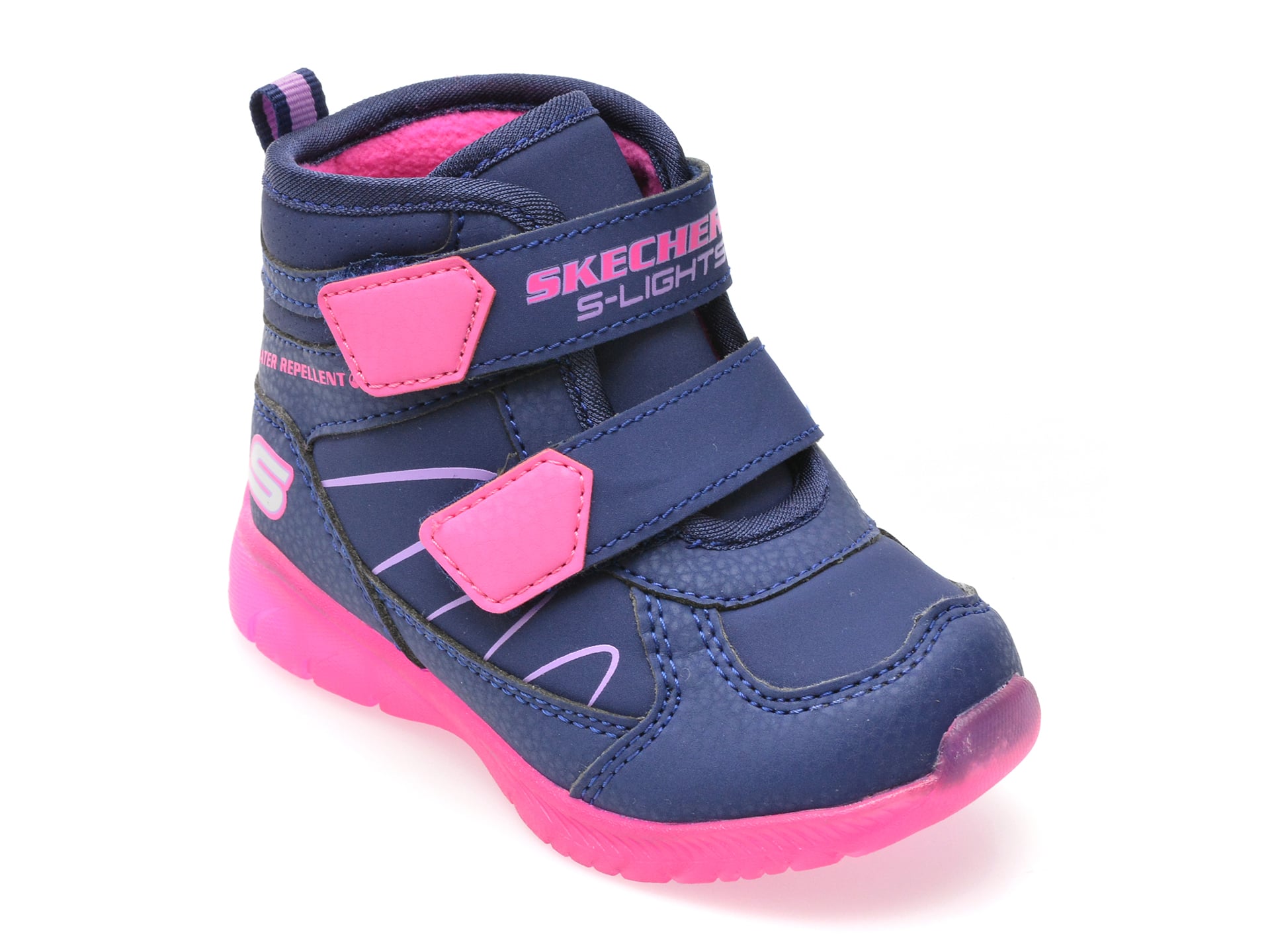 Ghete SKECHERS bleumarin, ILLUMI-BRIGHTS, din piele ecologica