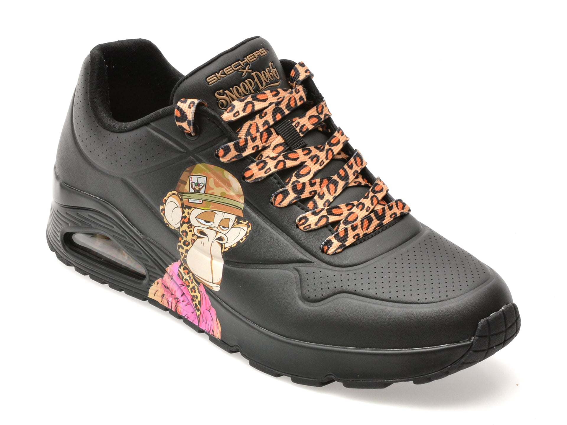 Pantofi sport SKECHERS negri, 251014, din piele ecologica