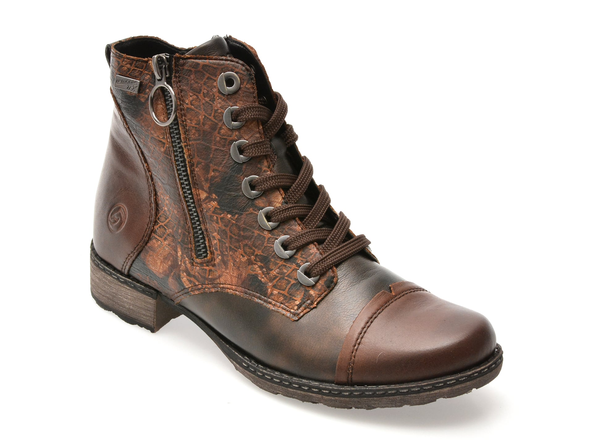 Ghete REMONTE maro, D4382, din piele ecologica