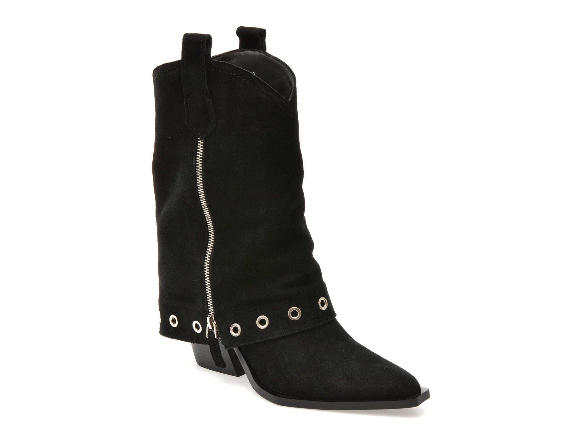 Ciocate elegante FLAVIA PASSINI negre, 38490, din piele intoarsa