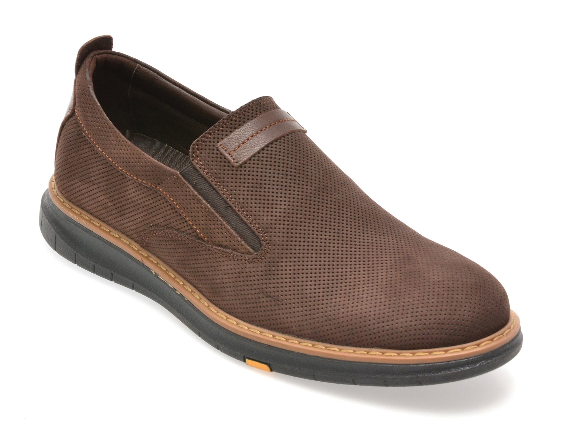 Pantofi OTTER maro, 1096, din nabuc