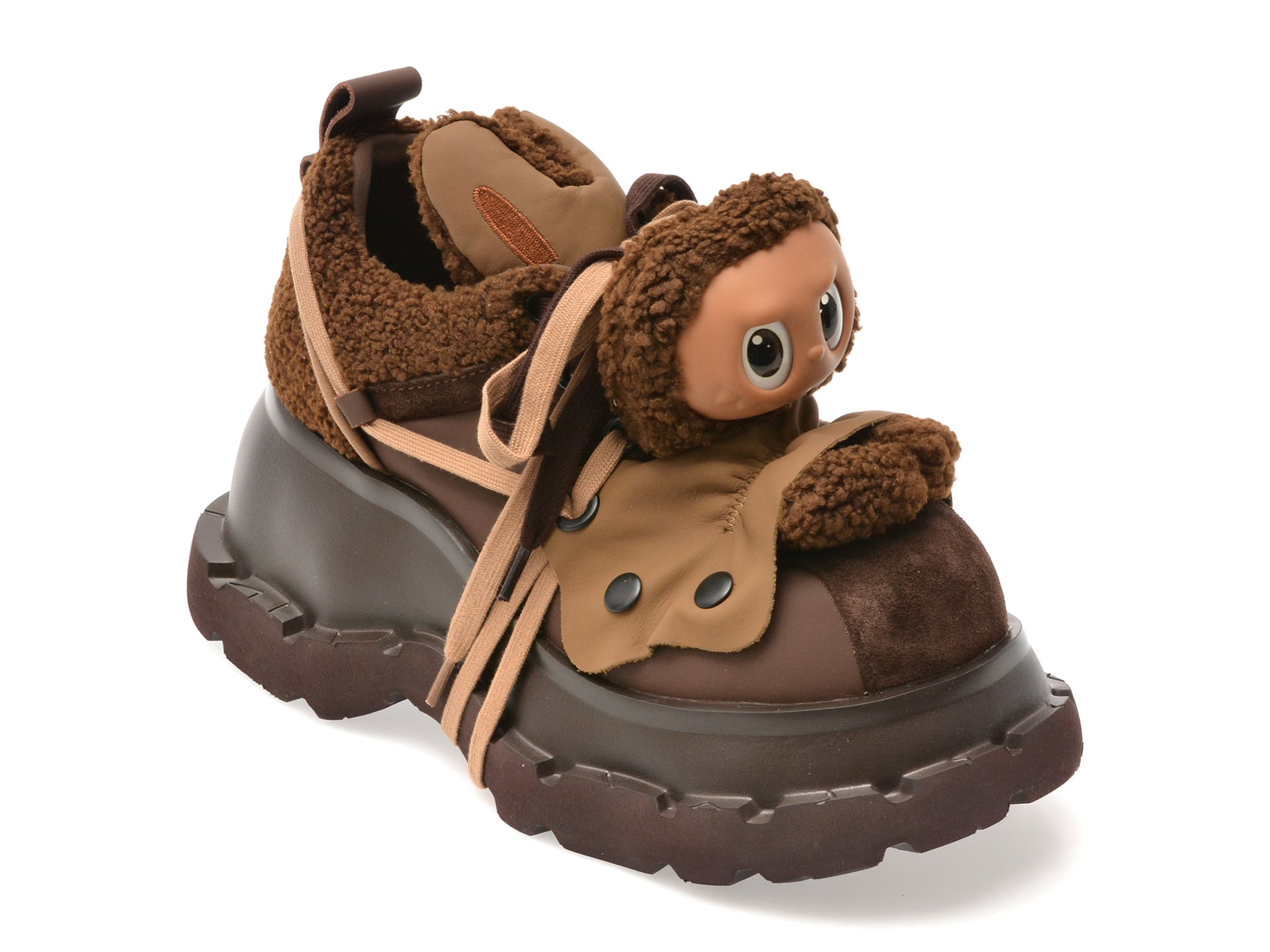 Pantofi sport GRYXX maro, 6116, din material textil si piele naturala