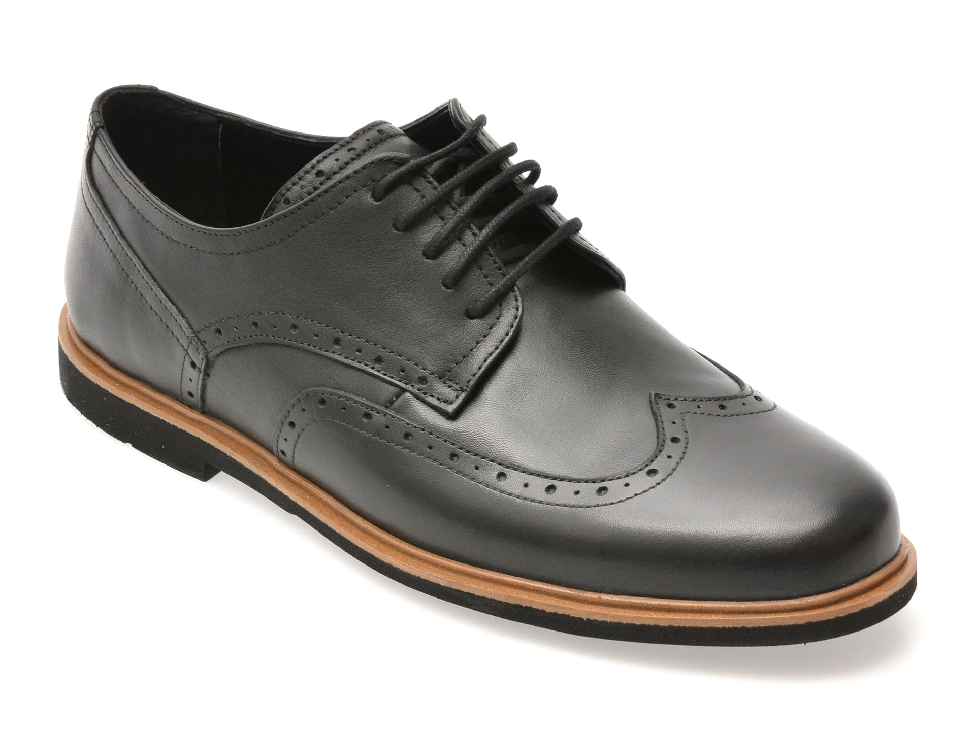 Pantofi eleganti BITE THE BULLET negri, TUR101, din piele naturala