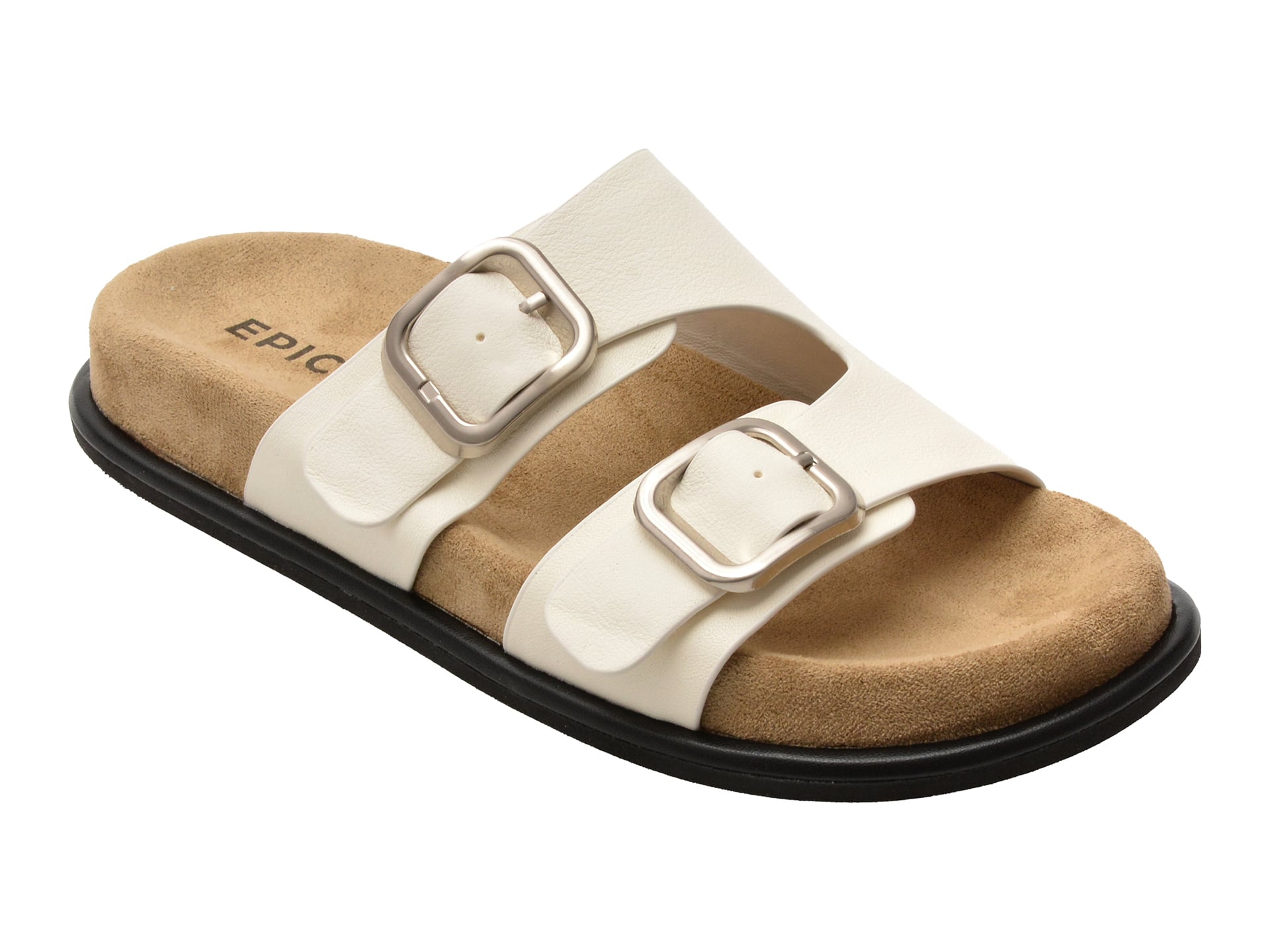 Papuci EPICA albi, 329, din piele naturala