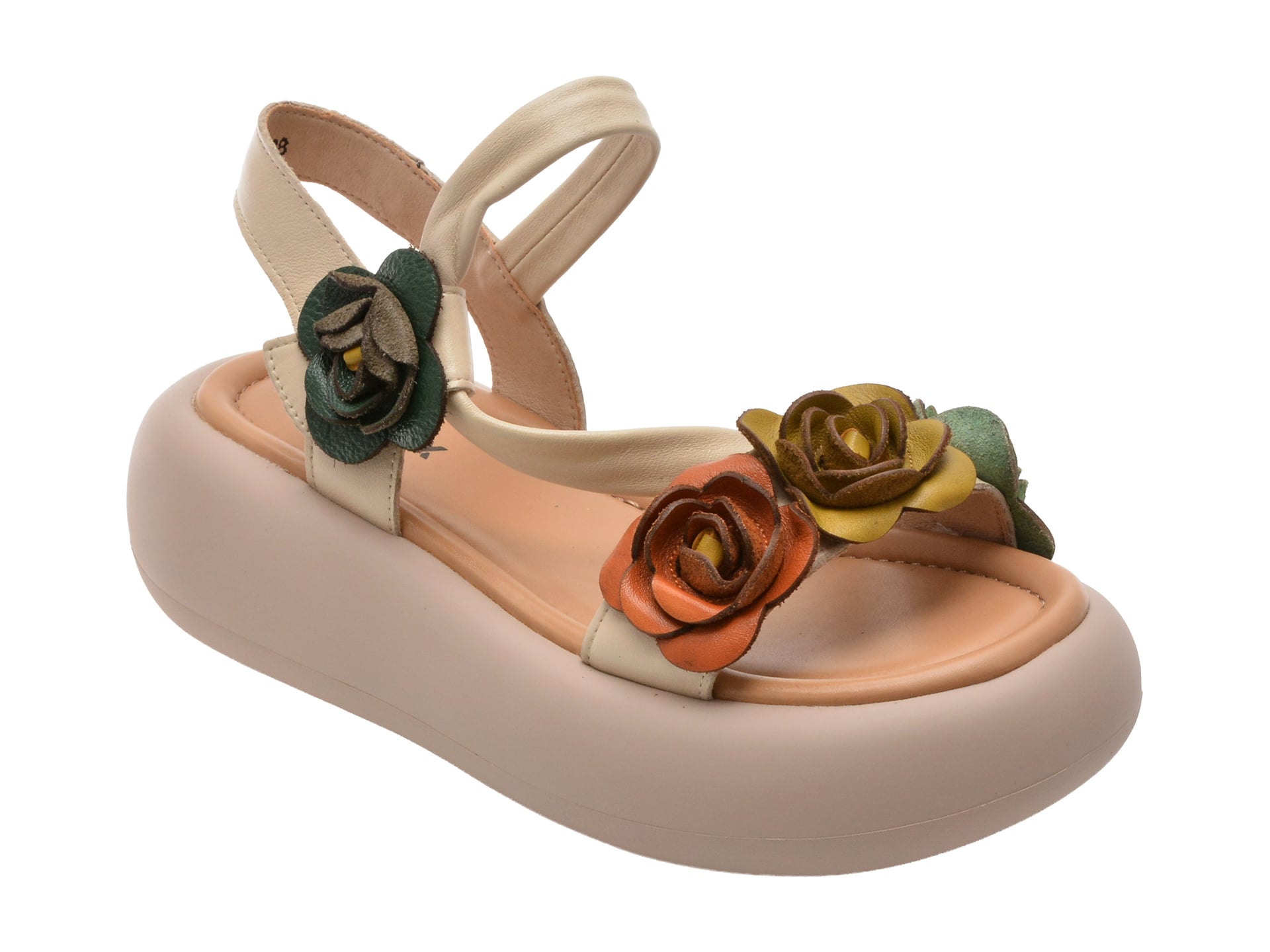 Sandale GRYXX albe, 51656, din piele naturala