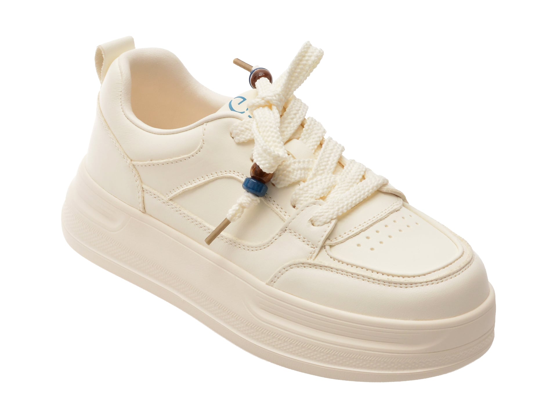 Pantofi sport EPICA albi, C1165, din piele naturala