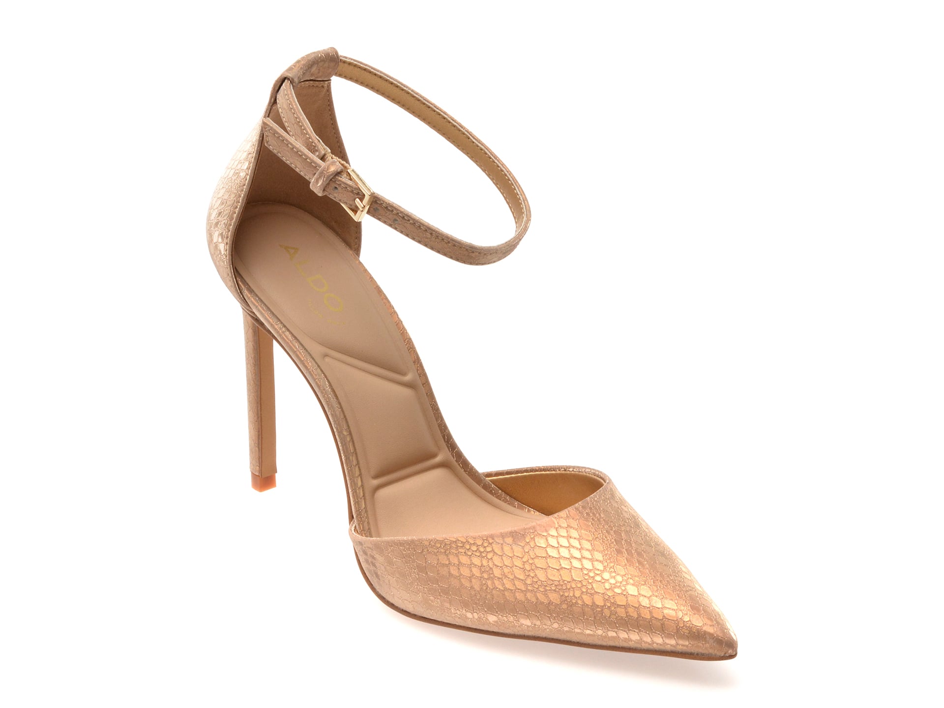 Pantofi eleganti ALDO aurii, DERPERLA 714, din piele ecologica