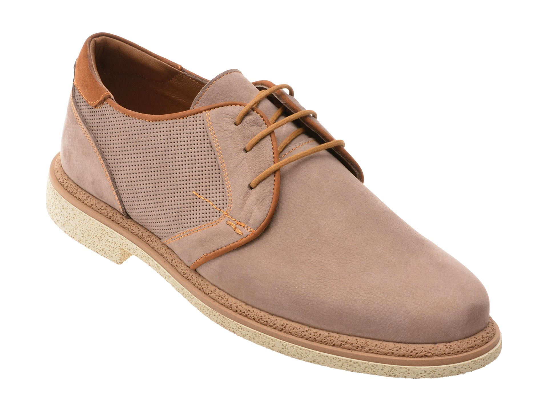 Pantofi BITE THE BULLET gri, 6951, din nabuc