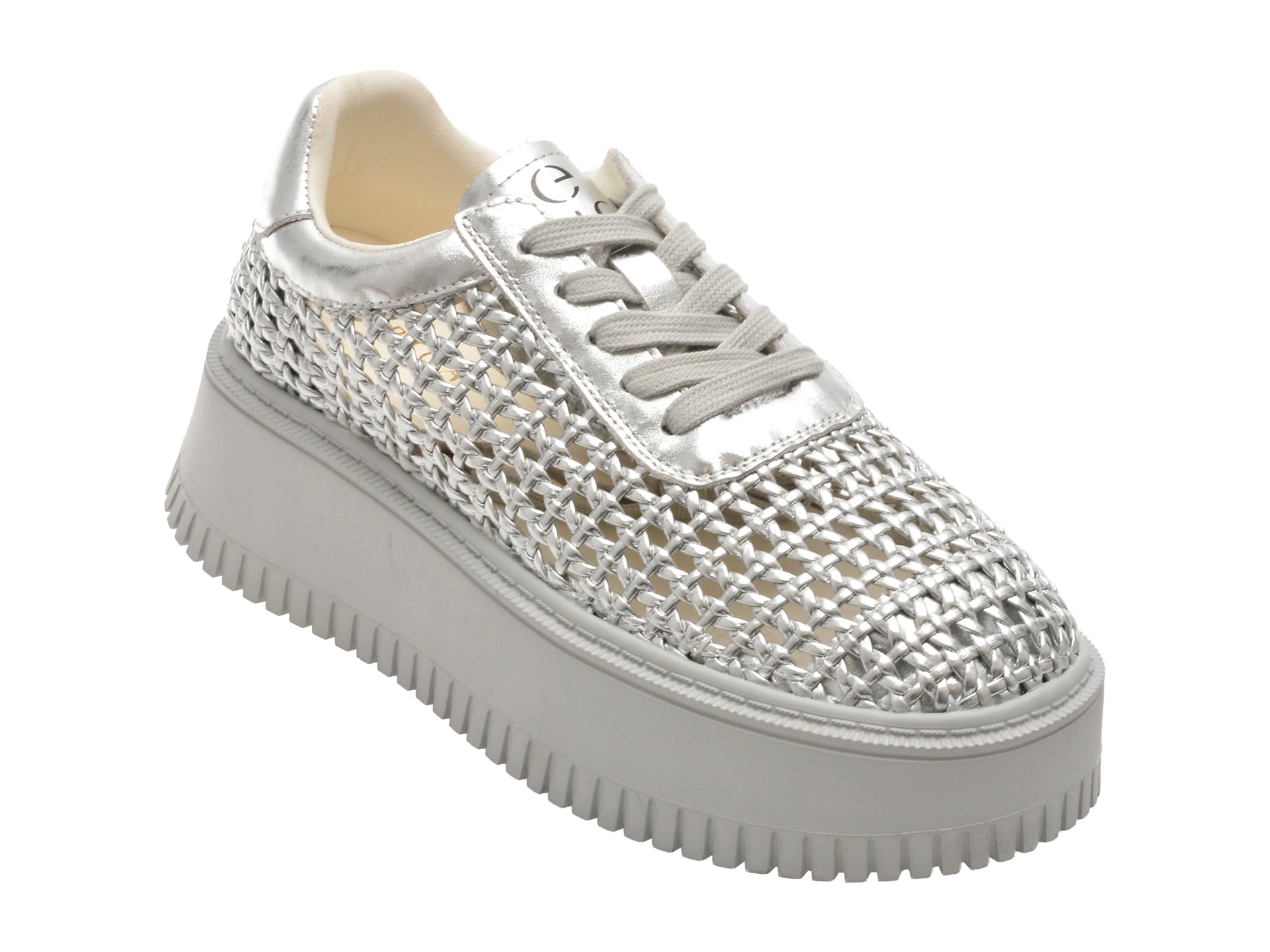 Pantofi sport EPICA argintii, 5362, din piele ecologica