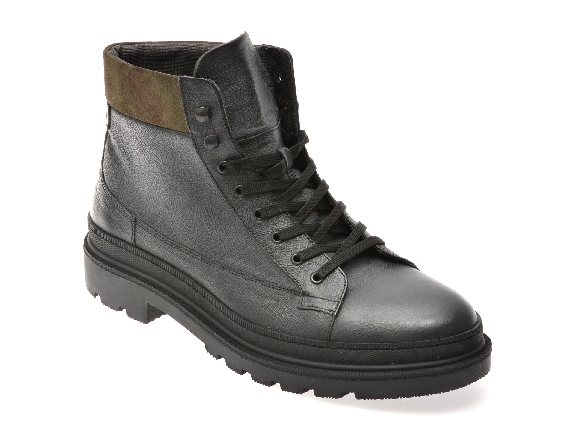Ghete RELAX negre, KRL1702, din piele naturala