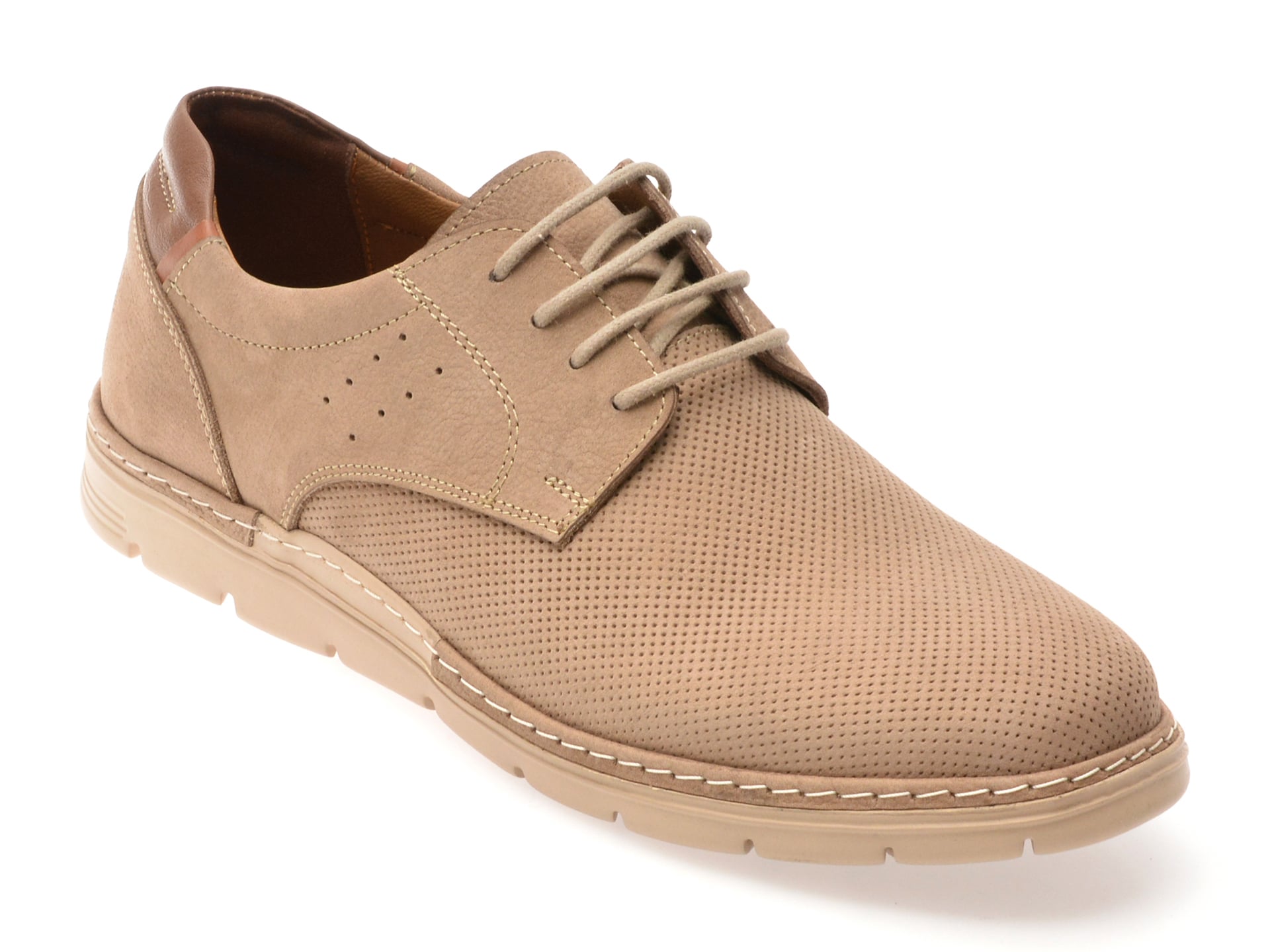 Pantofi OTTER maro, E1971, din nabuc