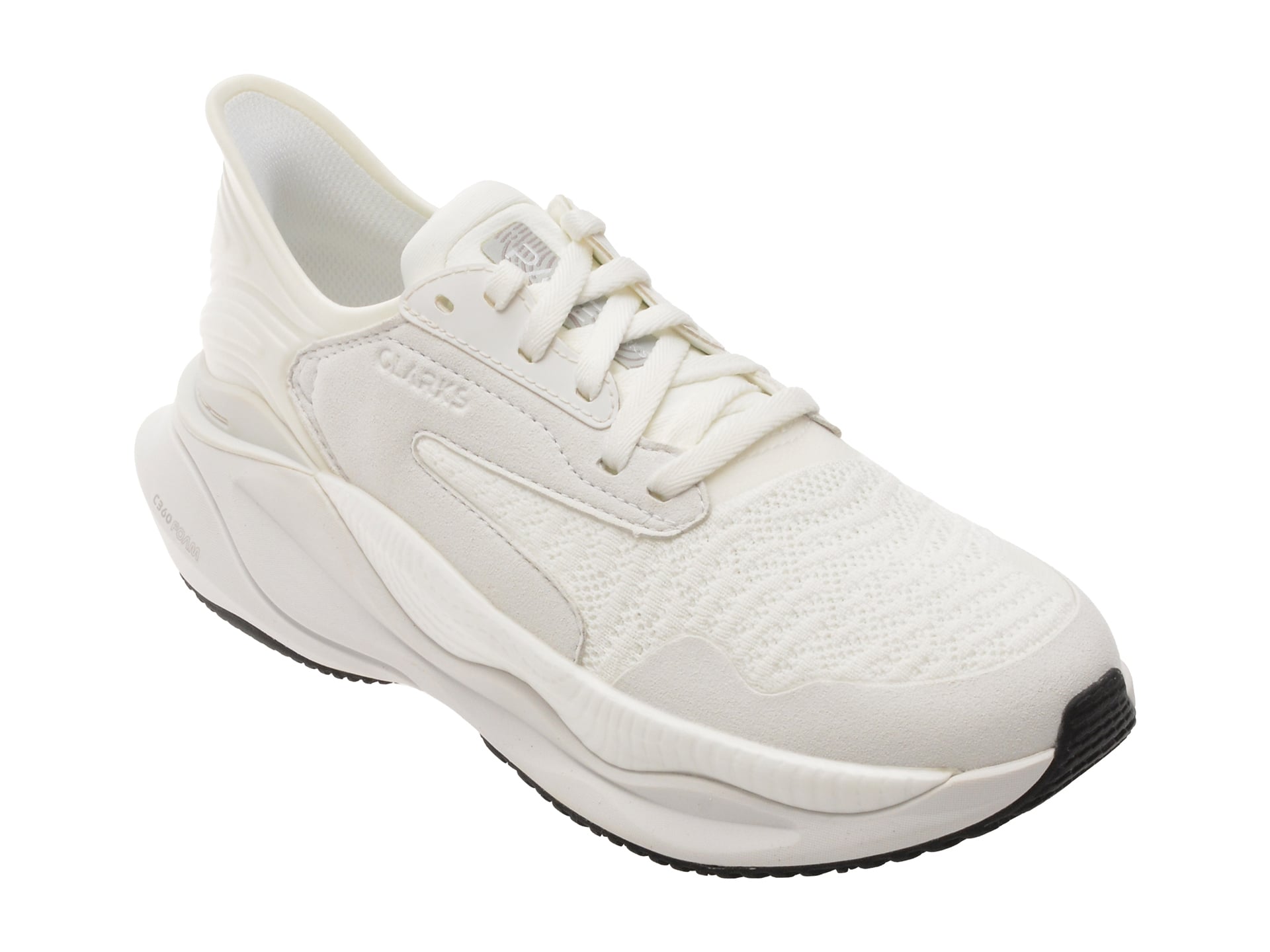 Pantofi sport CLARKS albi, PACE, din material textil