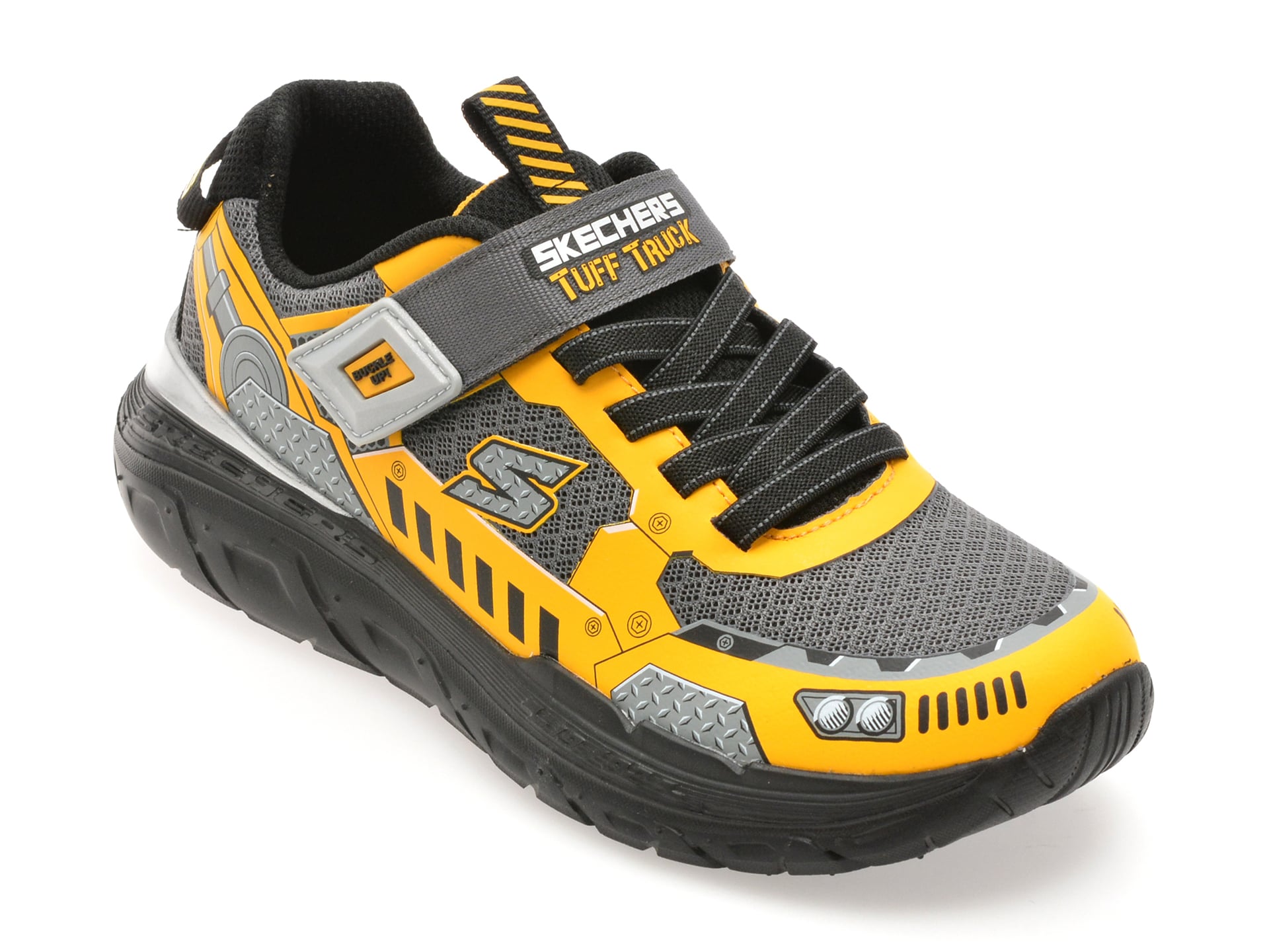 Pantofi sport SKECHERS galbeni, SKECH TRACKS, din material textil
