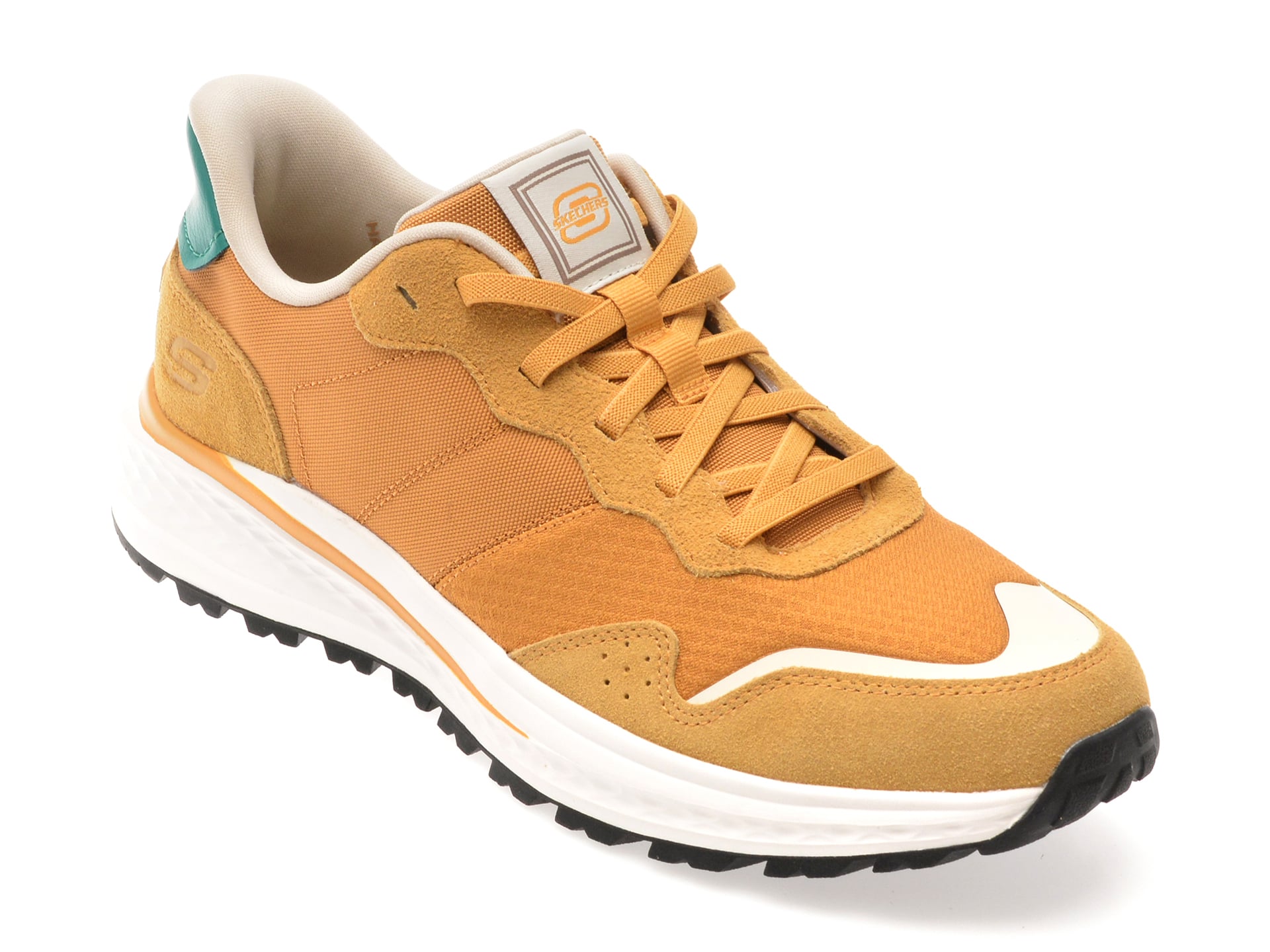 Pantofi sport SKECHERS portocalii, SLADE ULTRA, din material textil si piele naturala