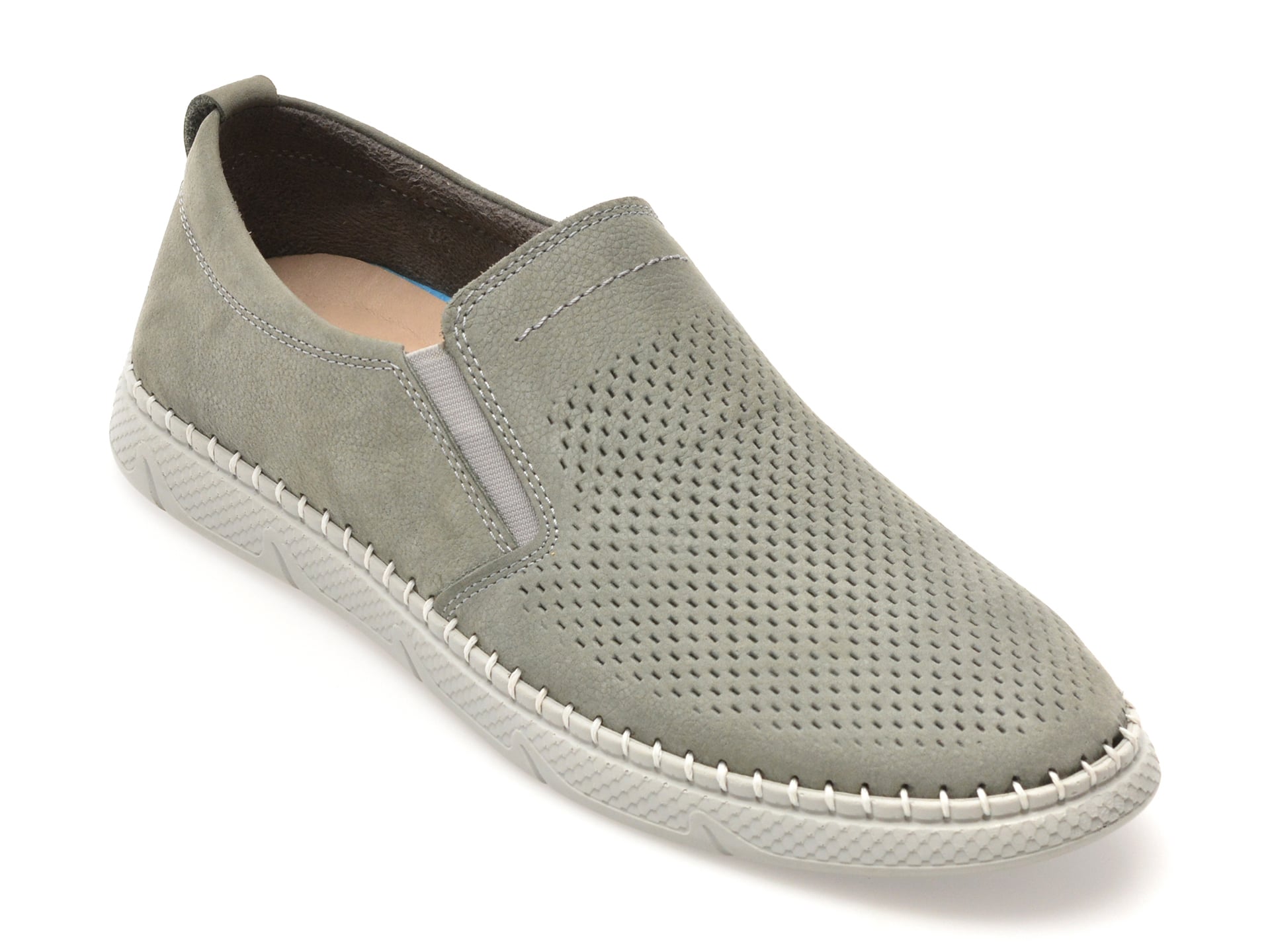 Pantofi BITE THE BULLET gri, 1822, din nabuc