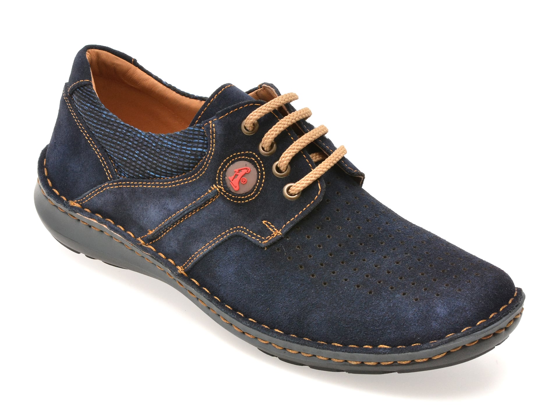Pantofi OTTER bleumarin, 9560, din piele intoarsa