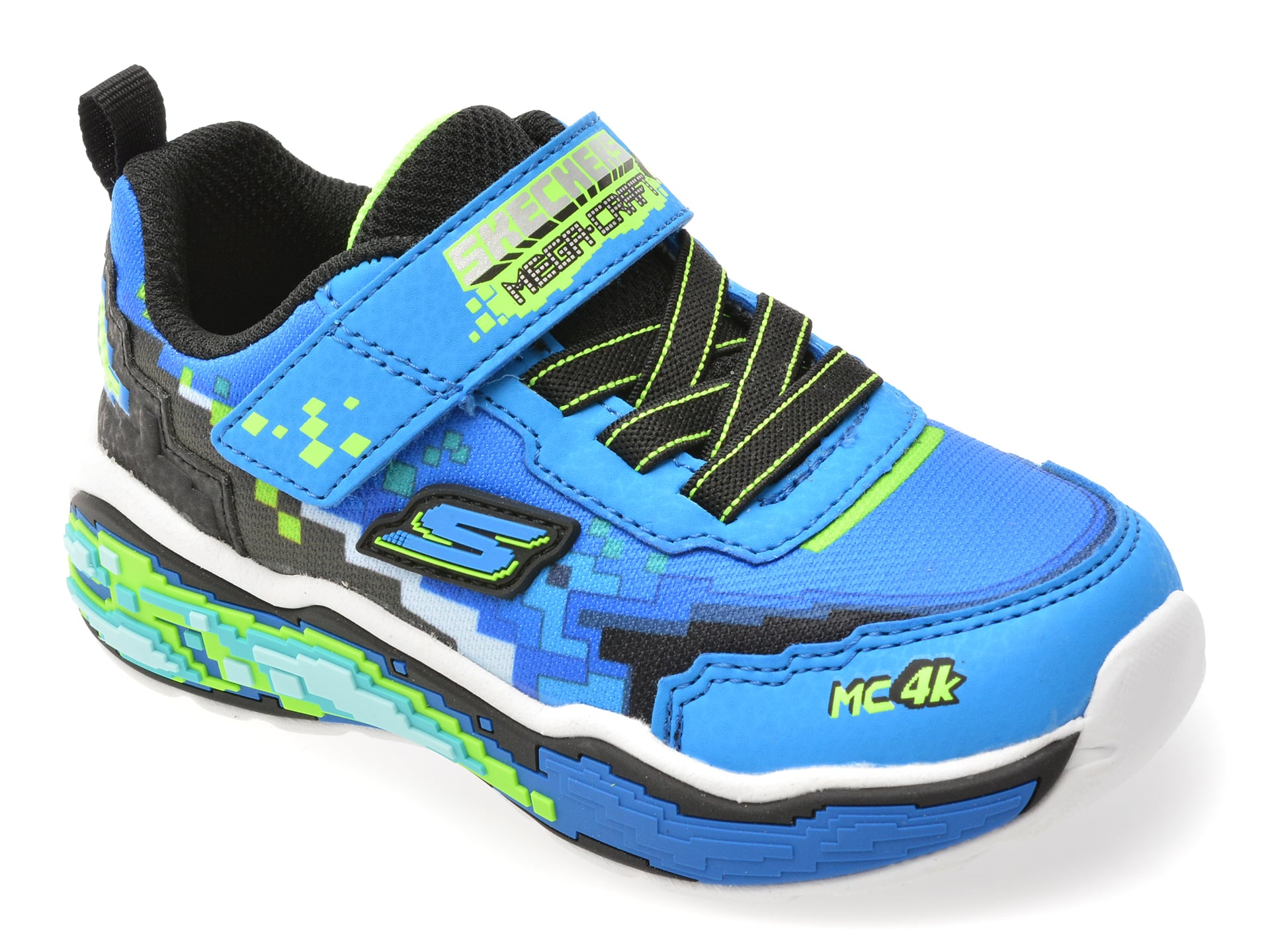 Pantofi sport SKECHERS albastri, MEGA SCENE, din material textil