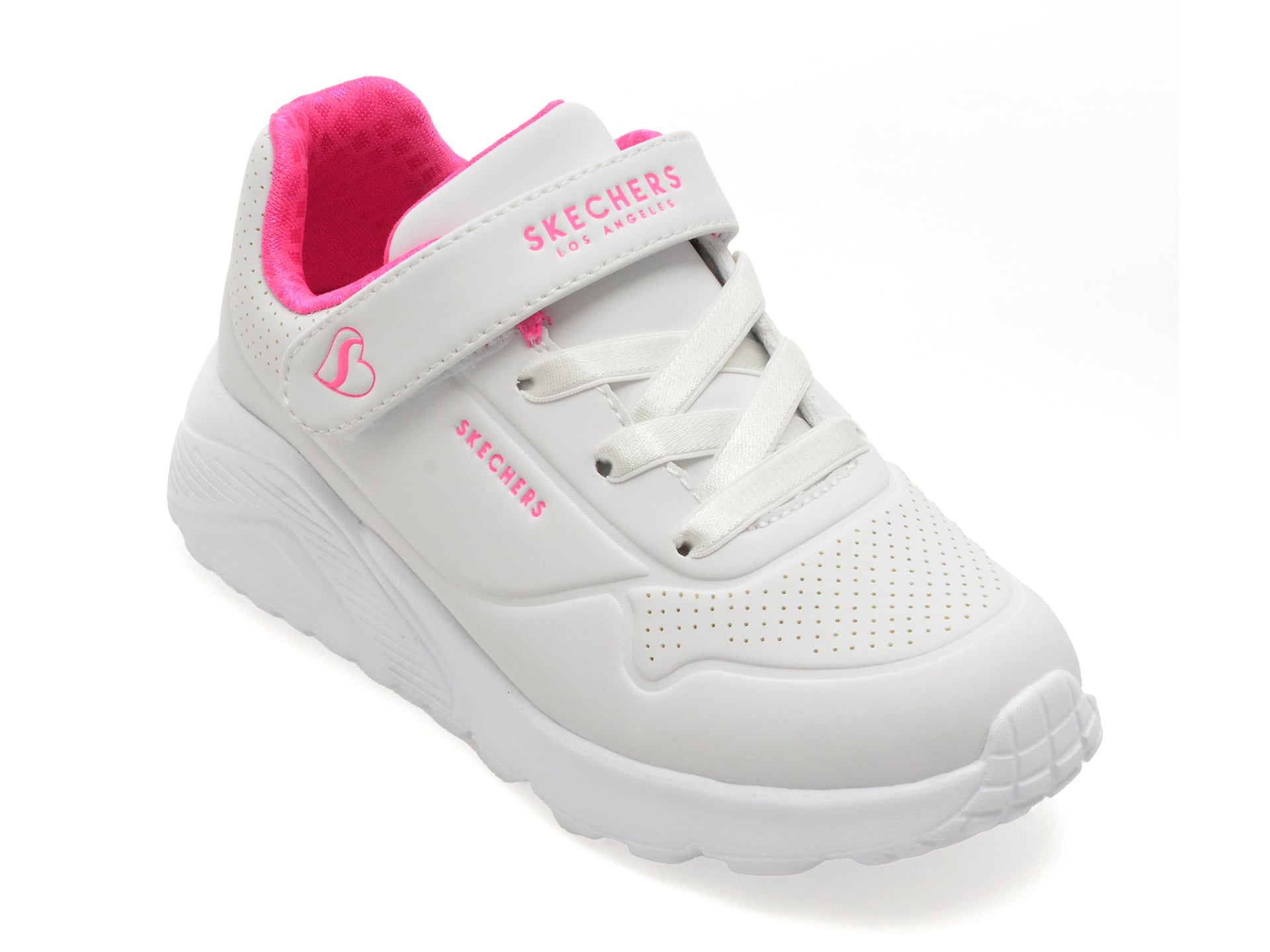Pantofi sport SKECHERS albi, UNO LITE, din piele ecologica