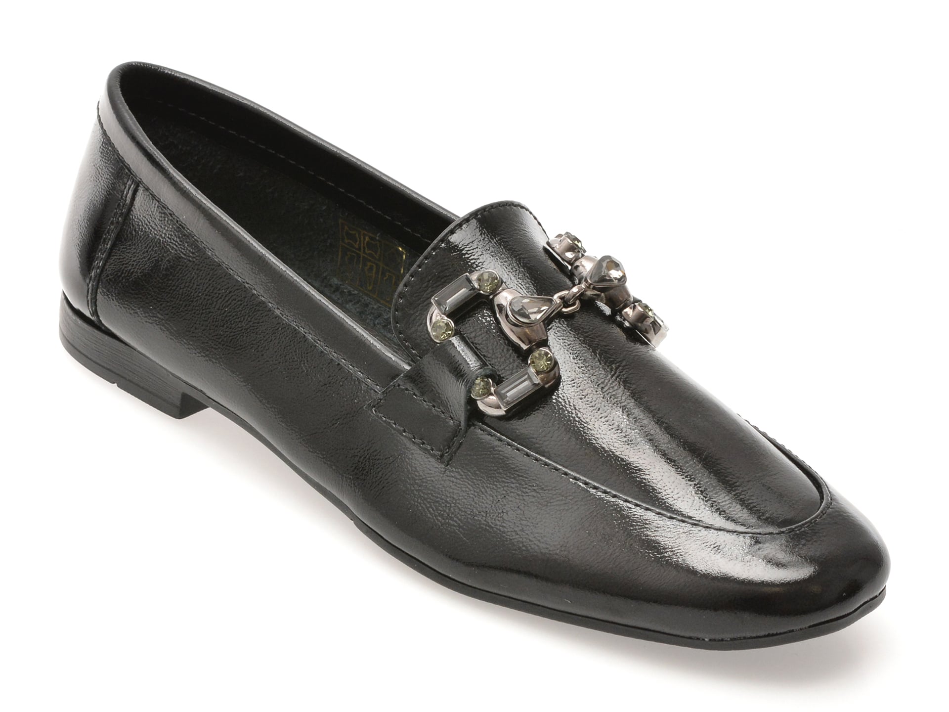 Mocasini EPICA negri, 66, din piele naturala lacuita