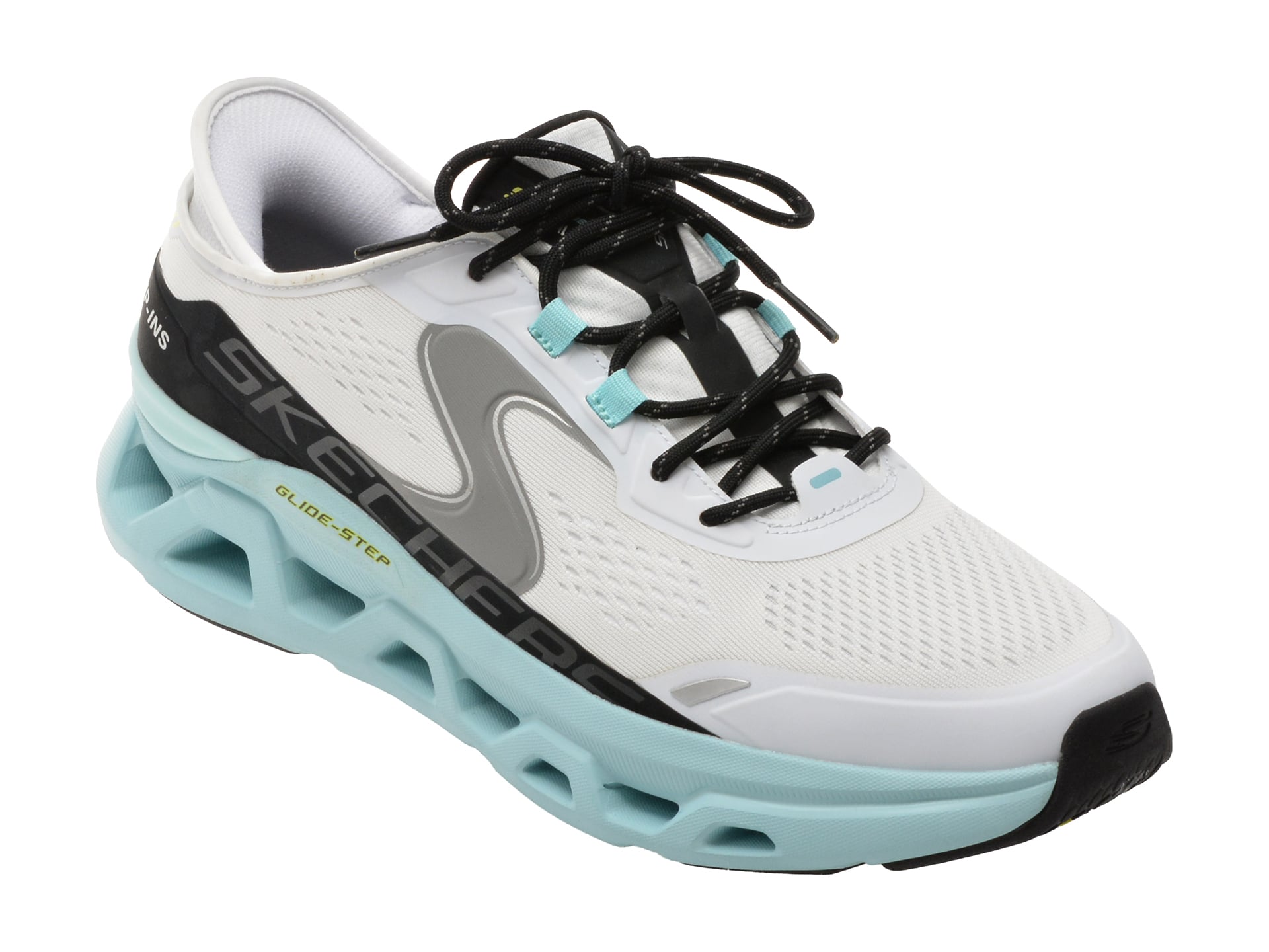 Pantofi sport SKECHERS albi, GLIDE-STEP ALTUS, din material textil
