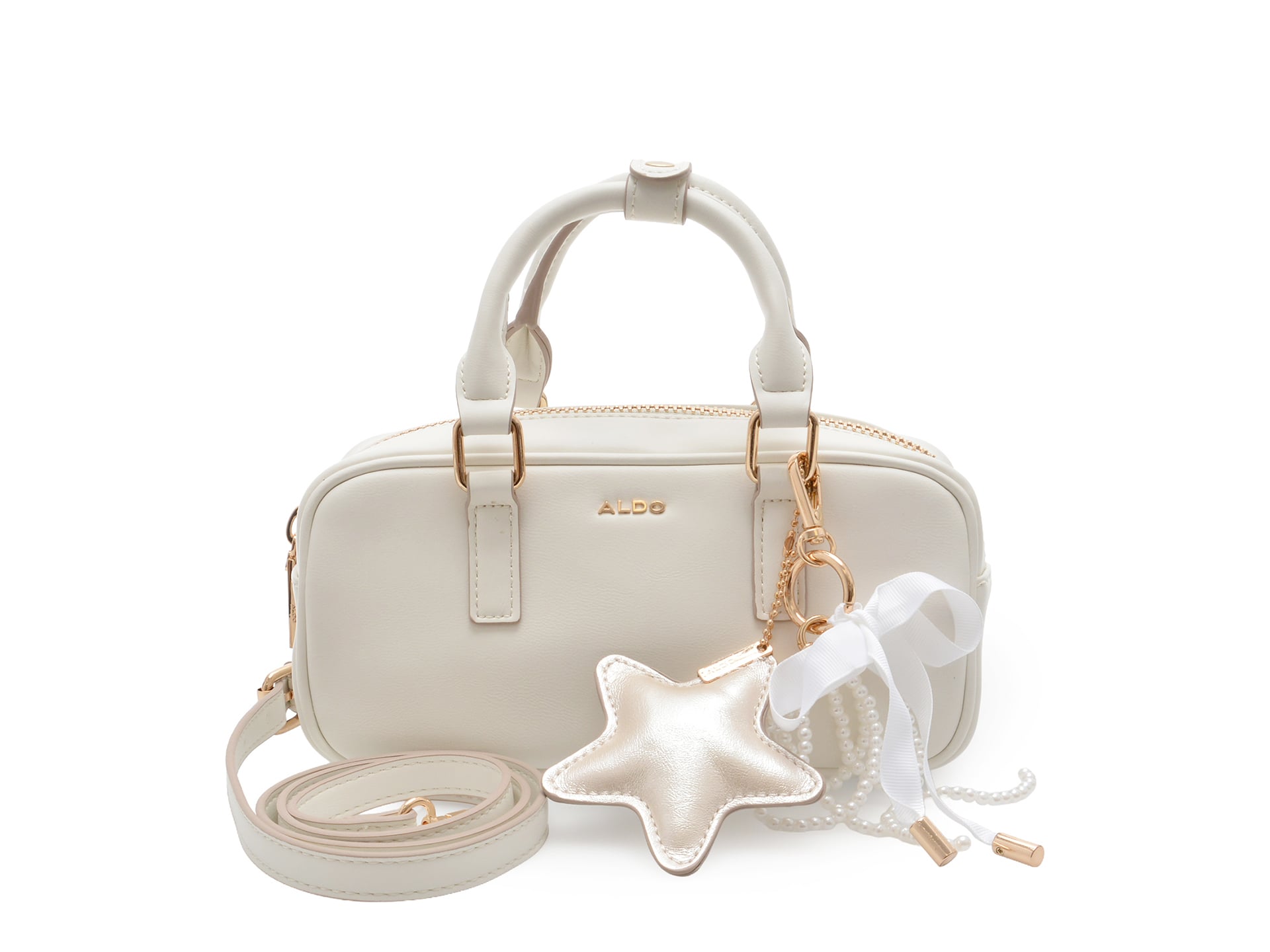 Geanta ALDO alba, LUNABELLE 187, din piele ecologica