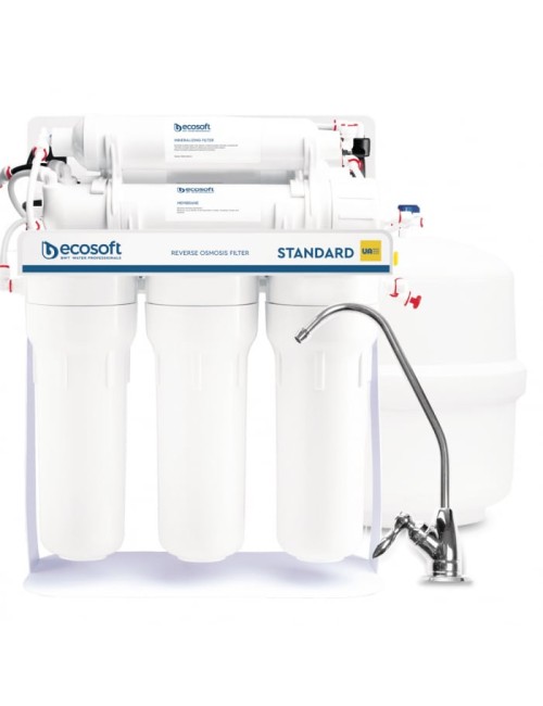 Purificator apa cu osmoza inversa Ecosoft cu mineralizare in 5 trepte si pompa booster