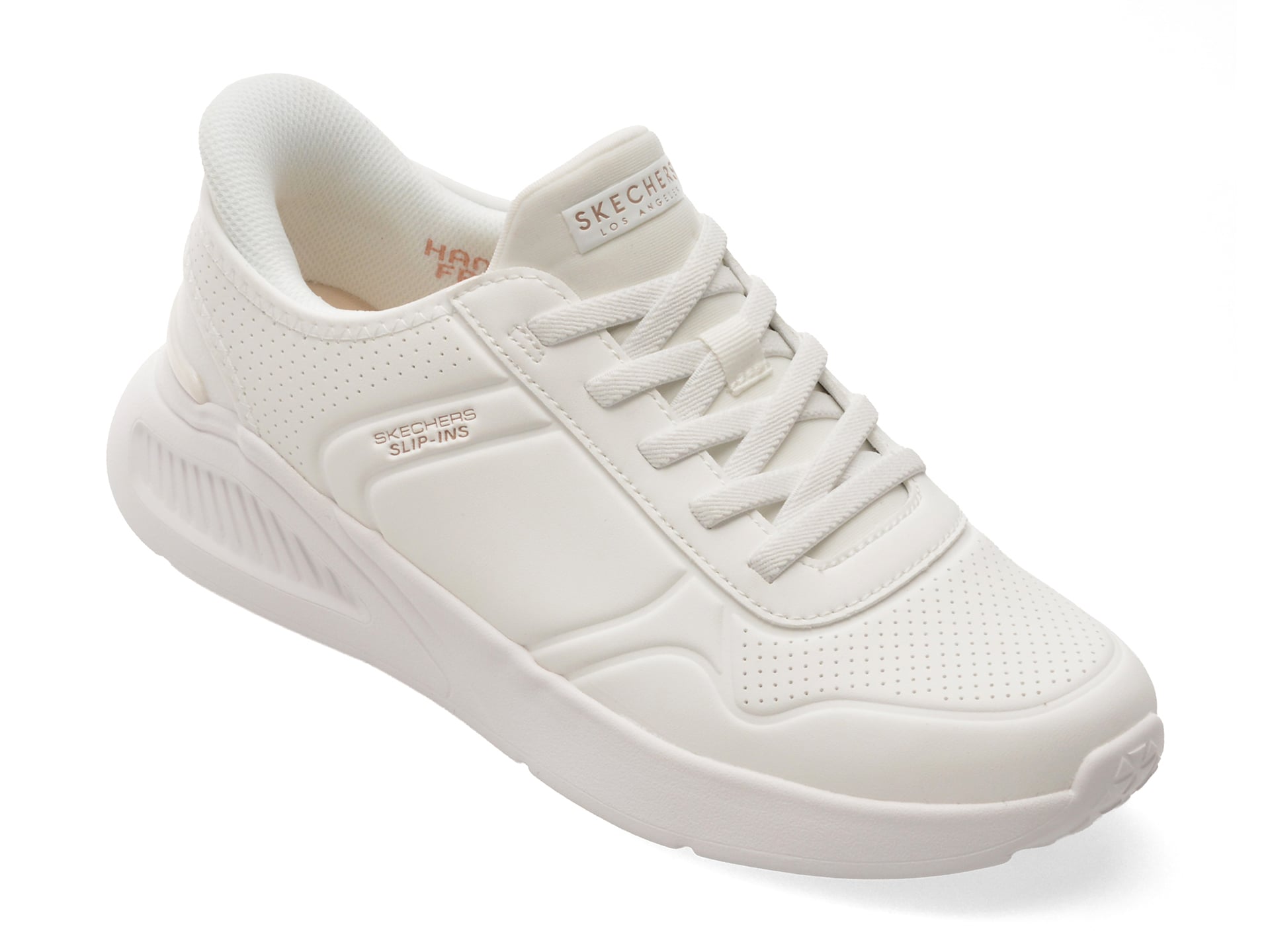 Pantofi sport SKECHERS albi, UNO LITE, din piele ecologica