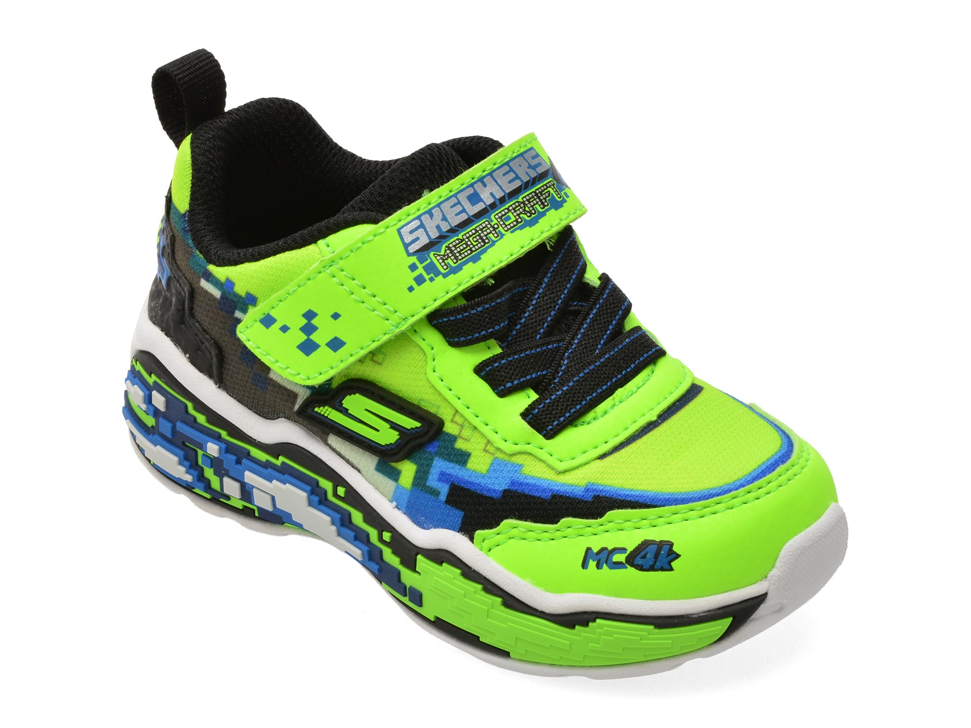 Pantofi sport SKECHERS verzi, MEGA SCENE, din material textil