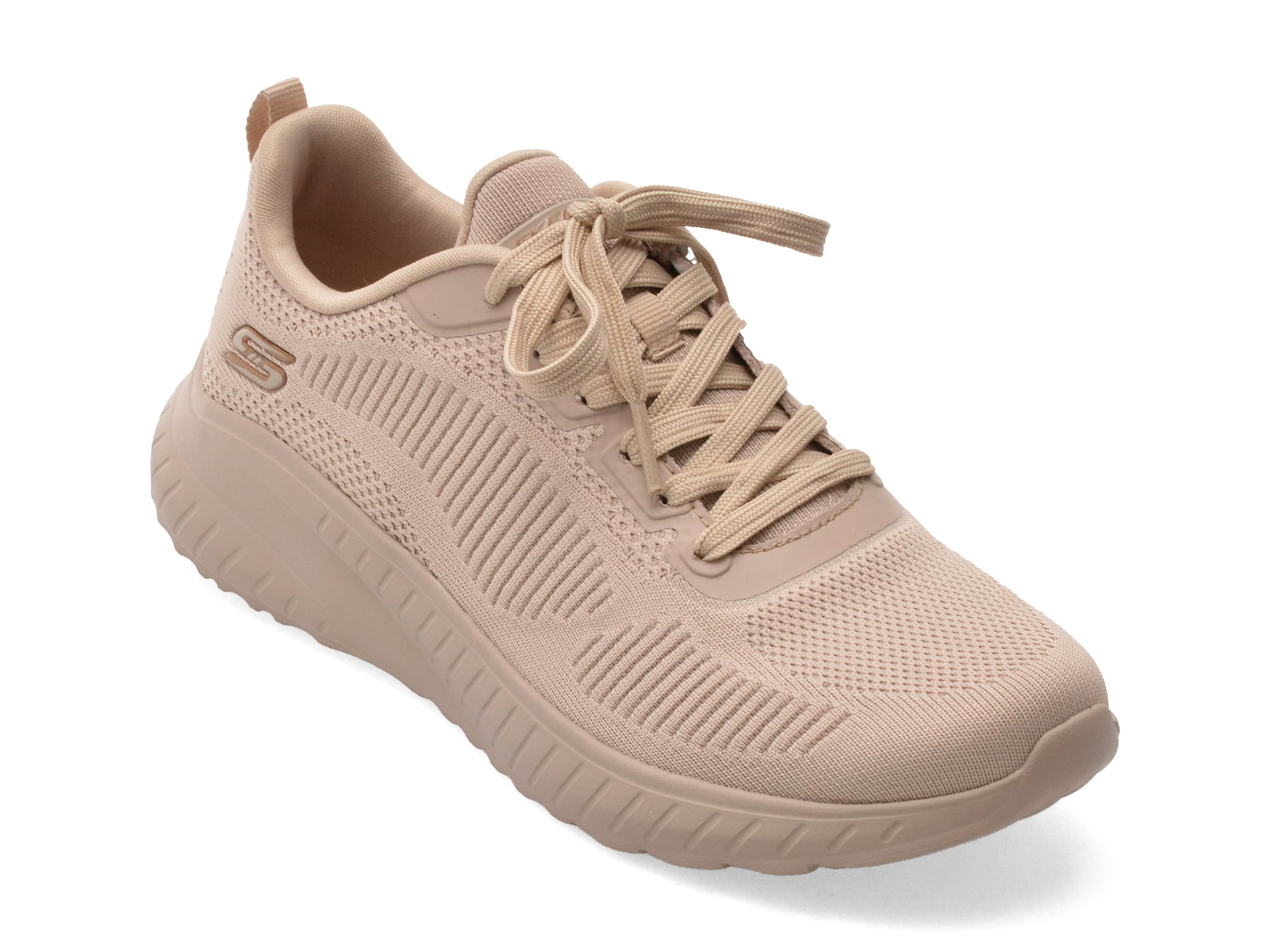 Pantofi sport SKECHERS nude, BOBS SQUAD CHAOS, din material textil