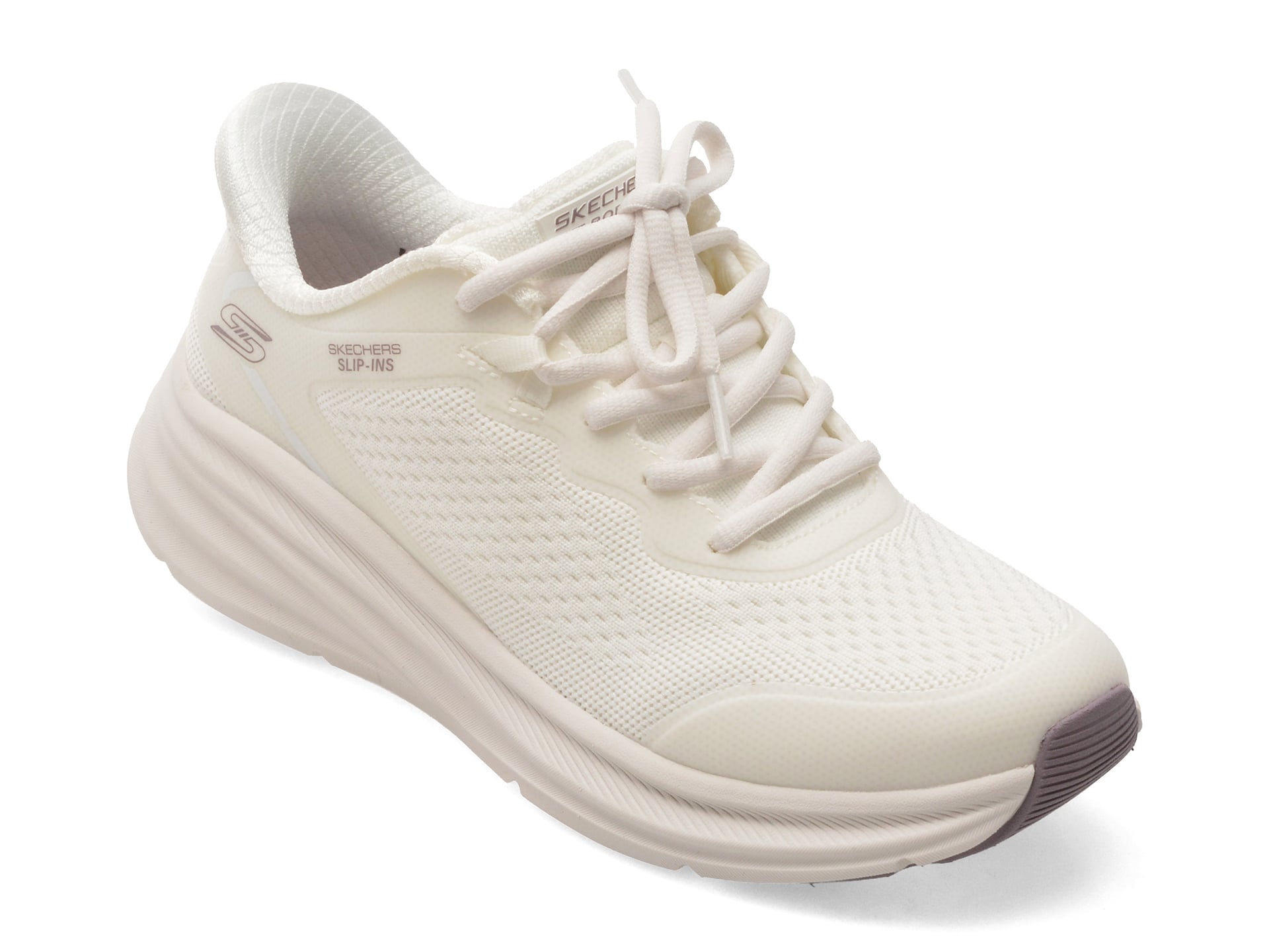 Pantofi sport SKECHERS albi, BOBS SKILLZ, din material textil