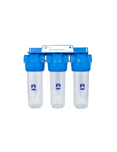 Sistem de filtrare Triplex transparent 10 in 3 etape Aquafilter FHPRCLx-3B-TRIPLE