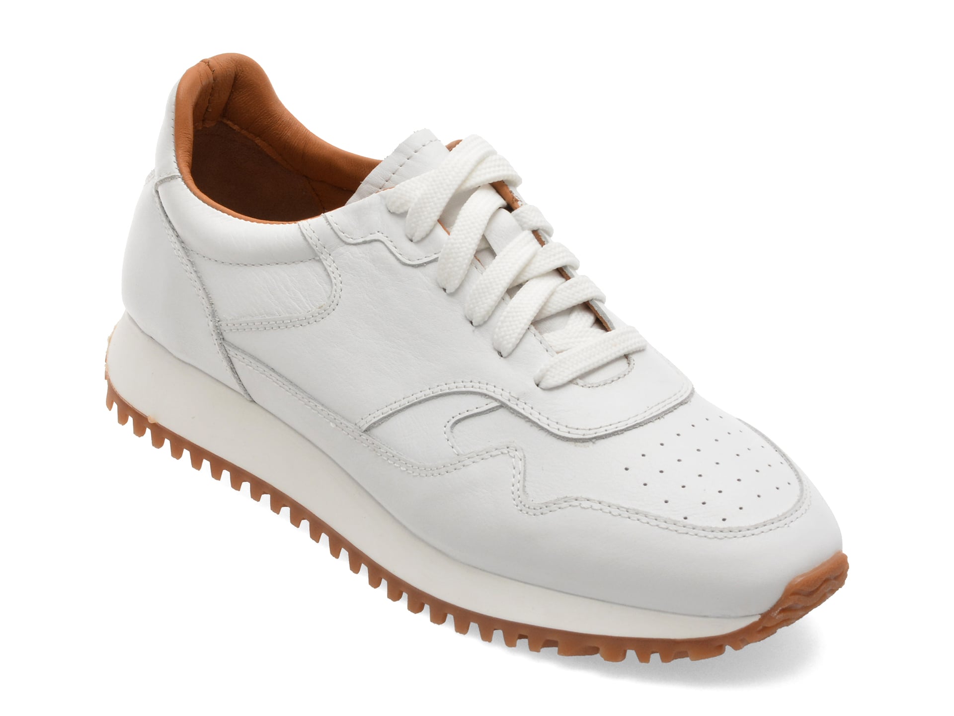 Pantofi sport MARCO BUFFON albi, BF5090, din piele naturala