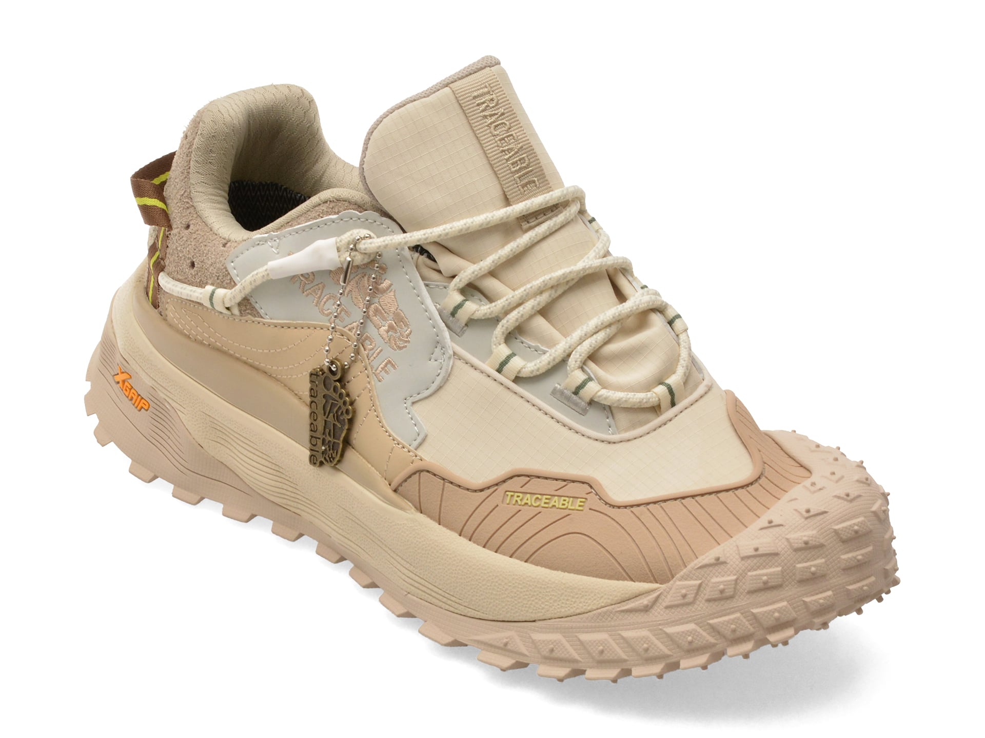 Pantofi sport TRACEABLE gri, 6689, din material textil si piele naturala