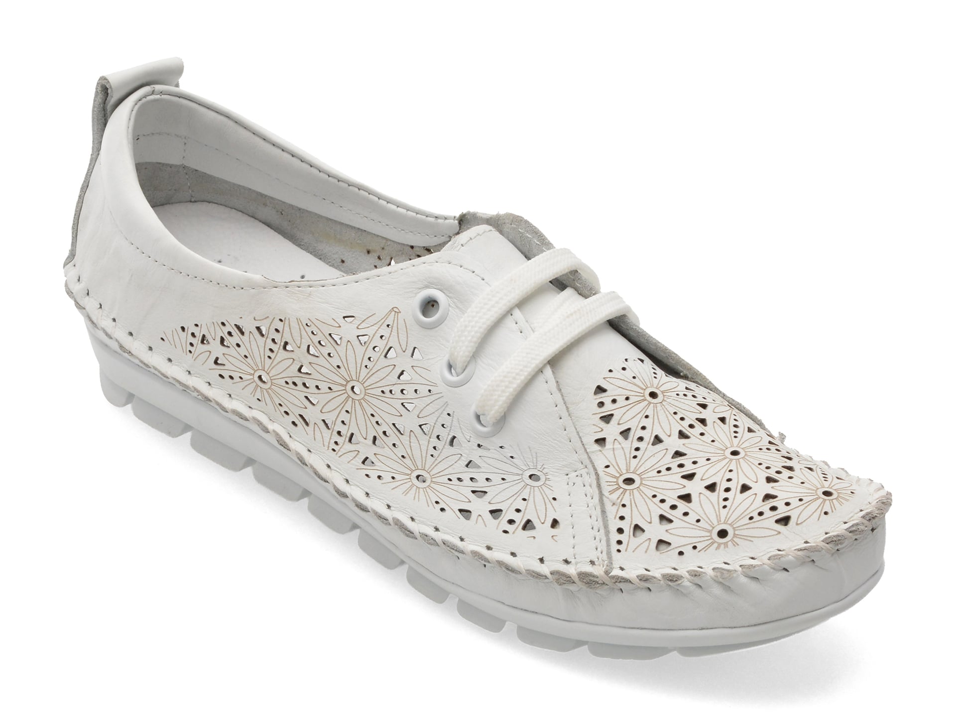 Pantofi FLAVIA PASSINI albi, 2644, din piele naturala