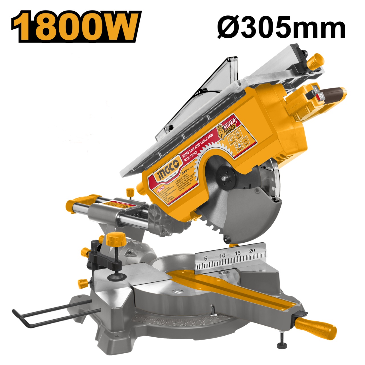 Fierastrau Circular stationar fix 1800W, 305mm, 3600rpm, Ingco MT2S18002