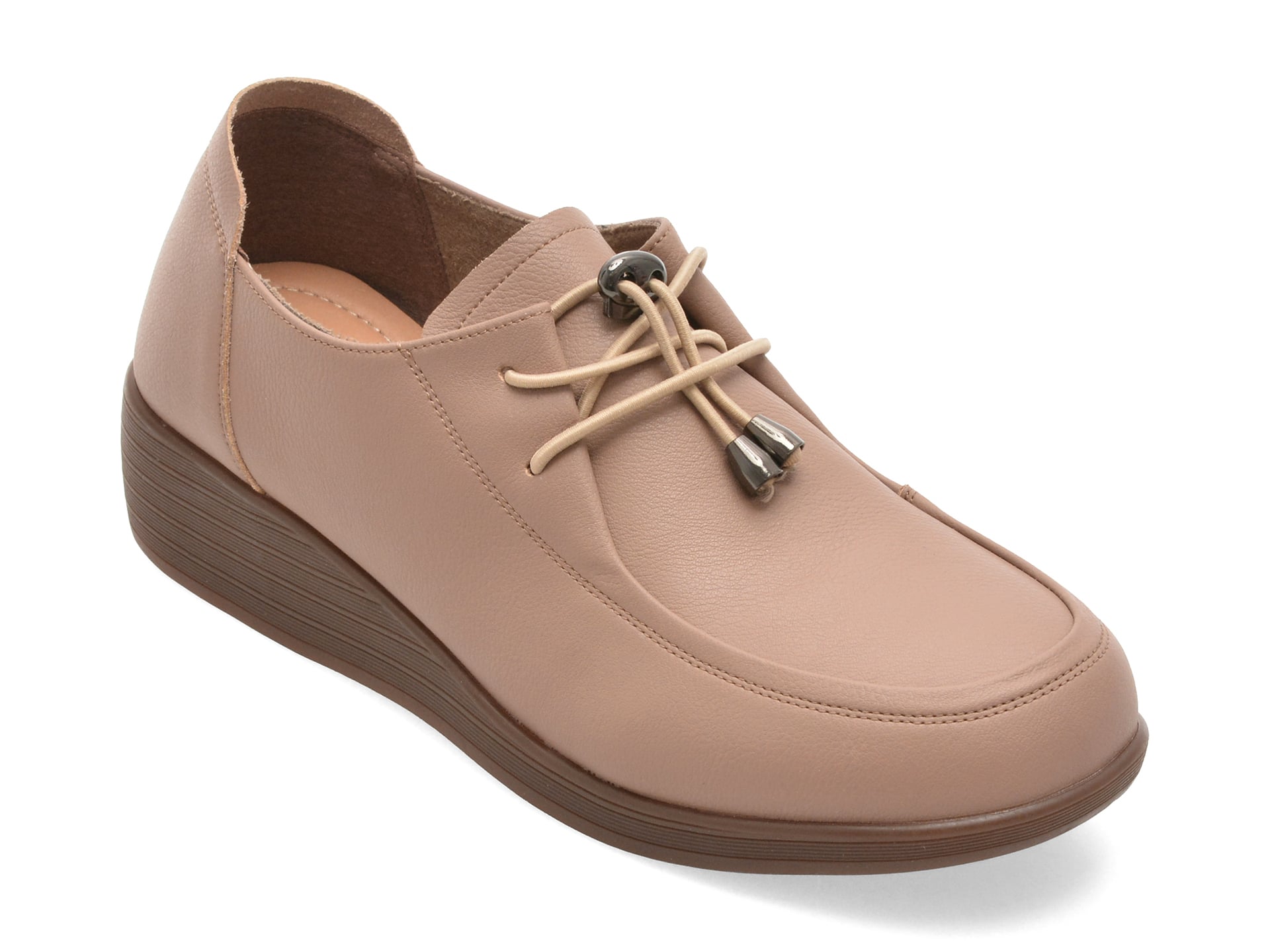 Mocasini PASS COLLECTION roz, J860010, din piele naturala