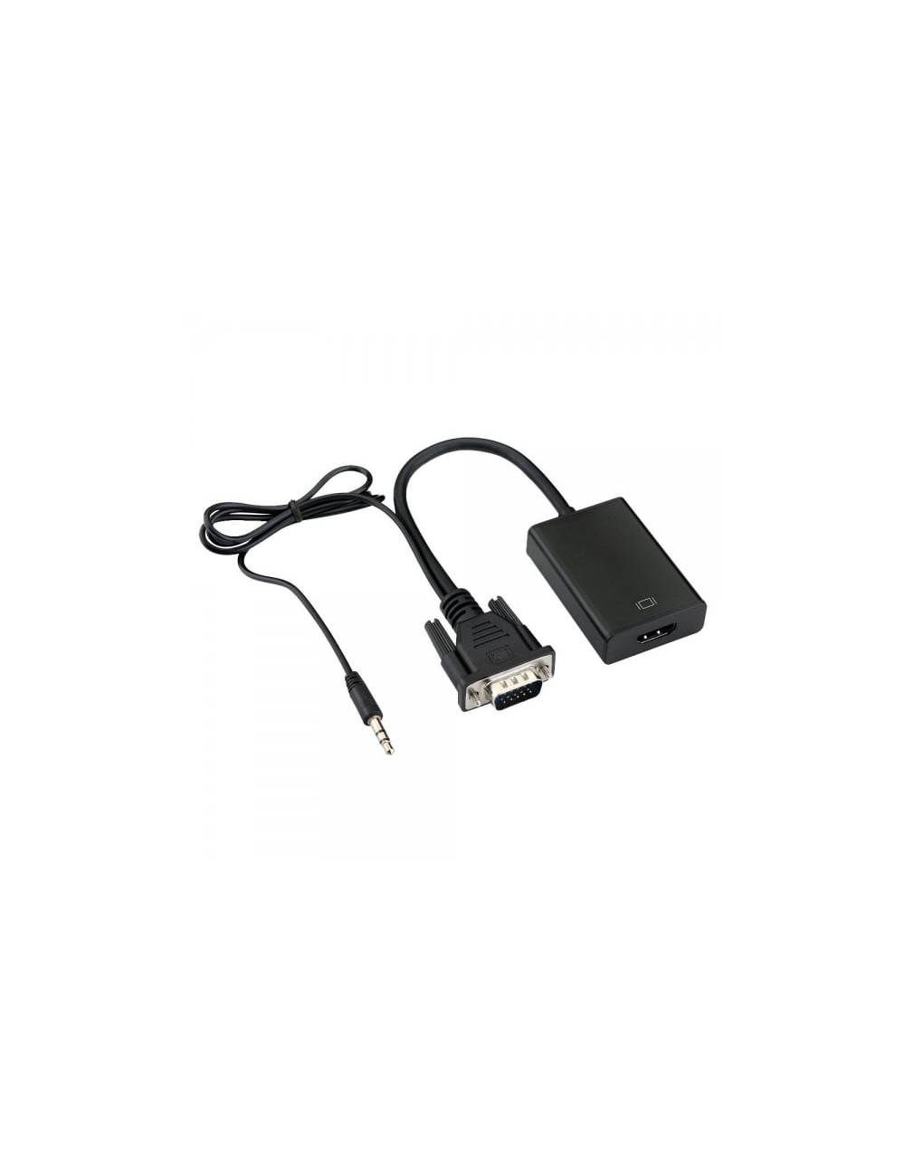 Convertor adaptor VGA tata la Hdmi mama cu audio si cablu micro usb, negru
