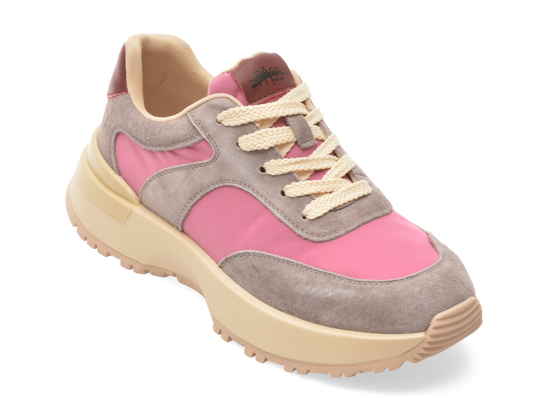 Pantofi sport PASS COLLECTION roz, M960012, din material textil si piele naturala