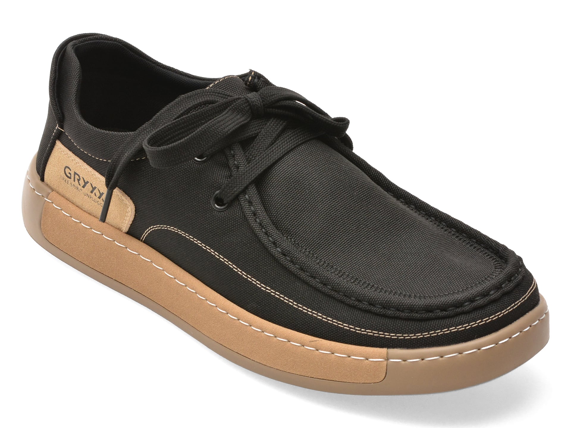 Mocasini GRYXX negri, 93662, din material textil