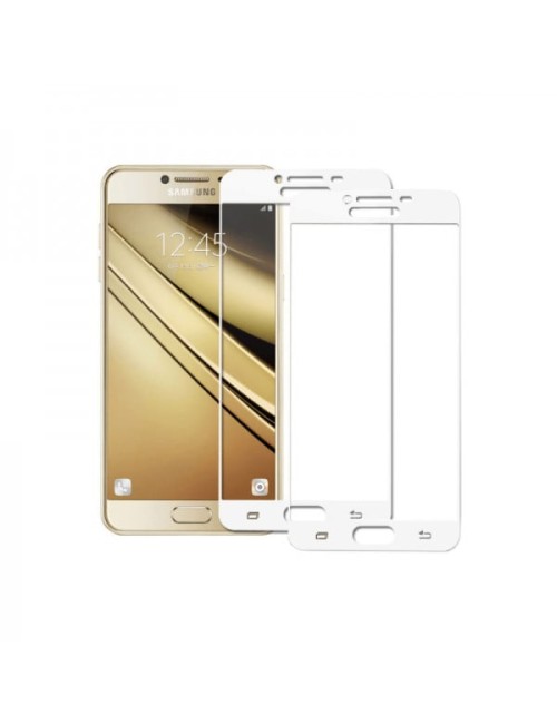 Set 2 folii protectie sticla securizata fullsize pentru Samsung Galaxy C5 / C5 Pro, alb