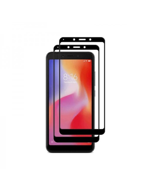 Set 2 folii protectie sticla securizata fullsize pentru Xiaomi Redmi 6 / 6A, negru